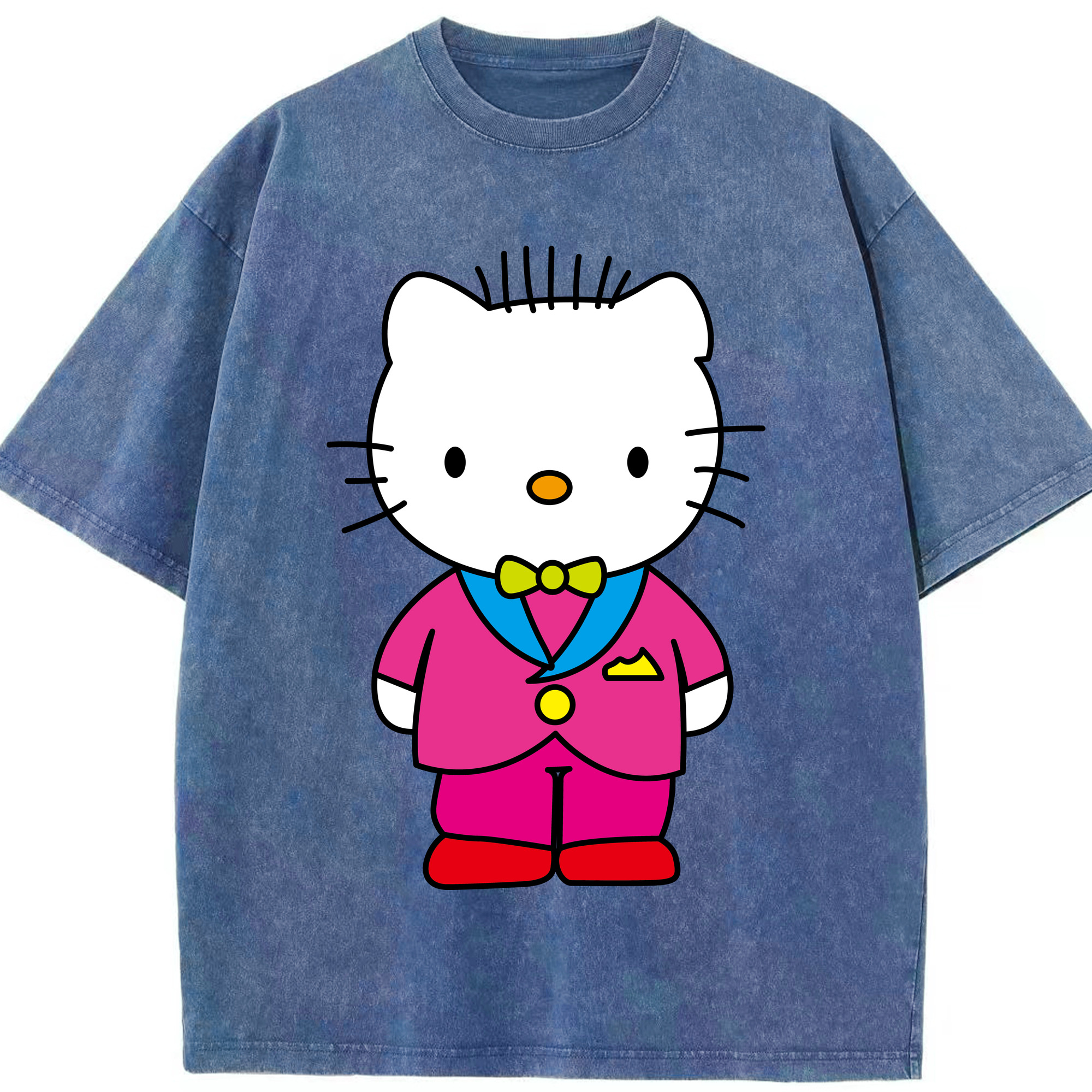 （画像用） Hello Kitty ハローキティ 綿100% ヴィンテージ風 半袖Tシャツ（フロントプリント）