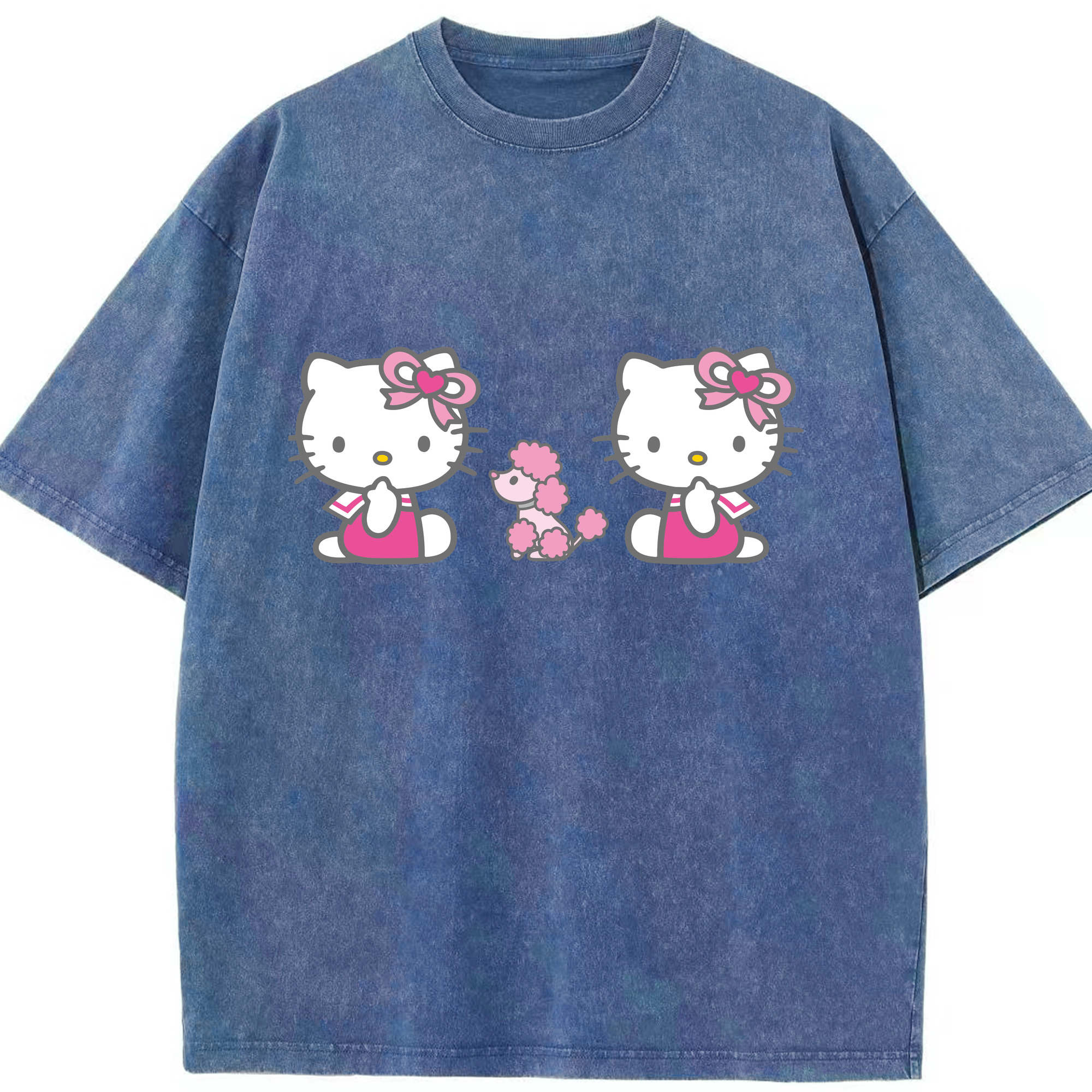 （画像用） Hello Kitty ハローキティ 綿100% ヴィンテージ風 半袖Tシャツ（フロントプリント）