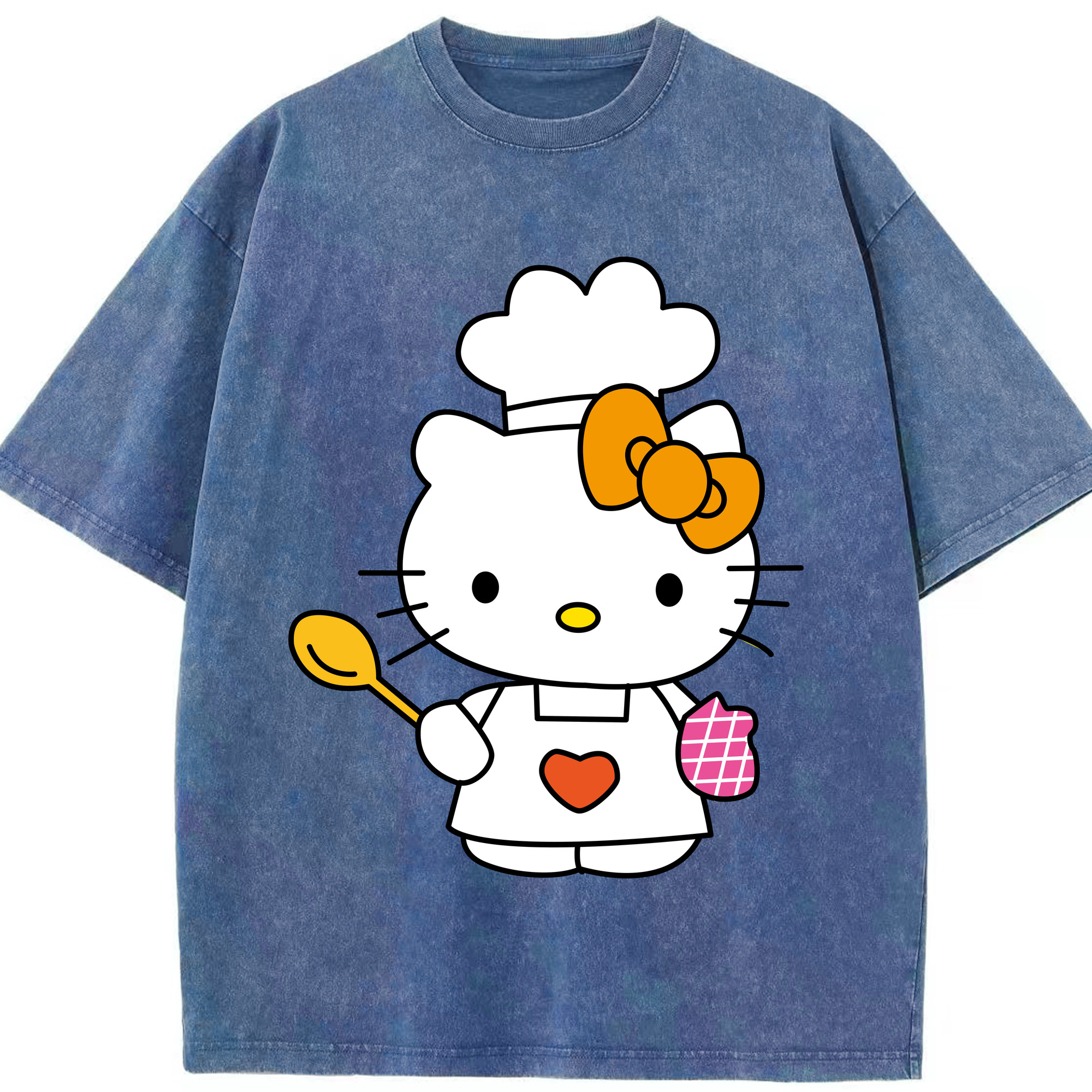 （画像用） Hello Kitty ハローキティ 綿100% ヴィンテージ風 半袖Tシャツ（フロントプリント）