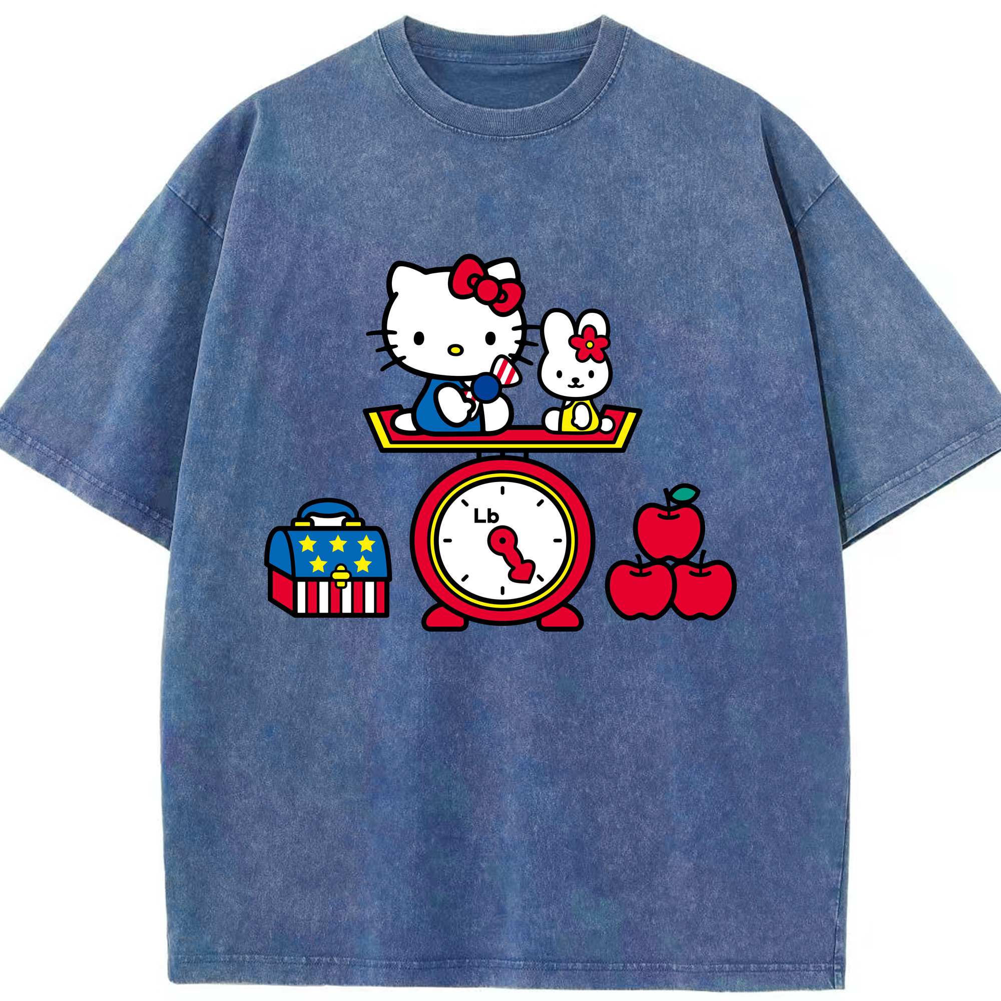 （画像用） Hello Kitty ハローキティ 綿100% ヴィンテージ風 半袖Tシャツ（フロントプリント）