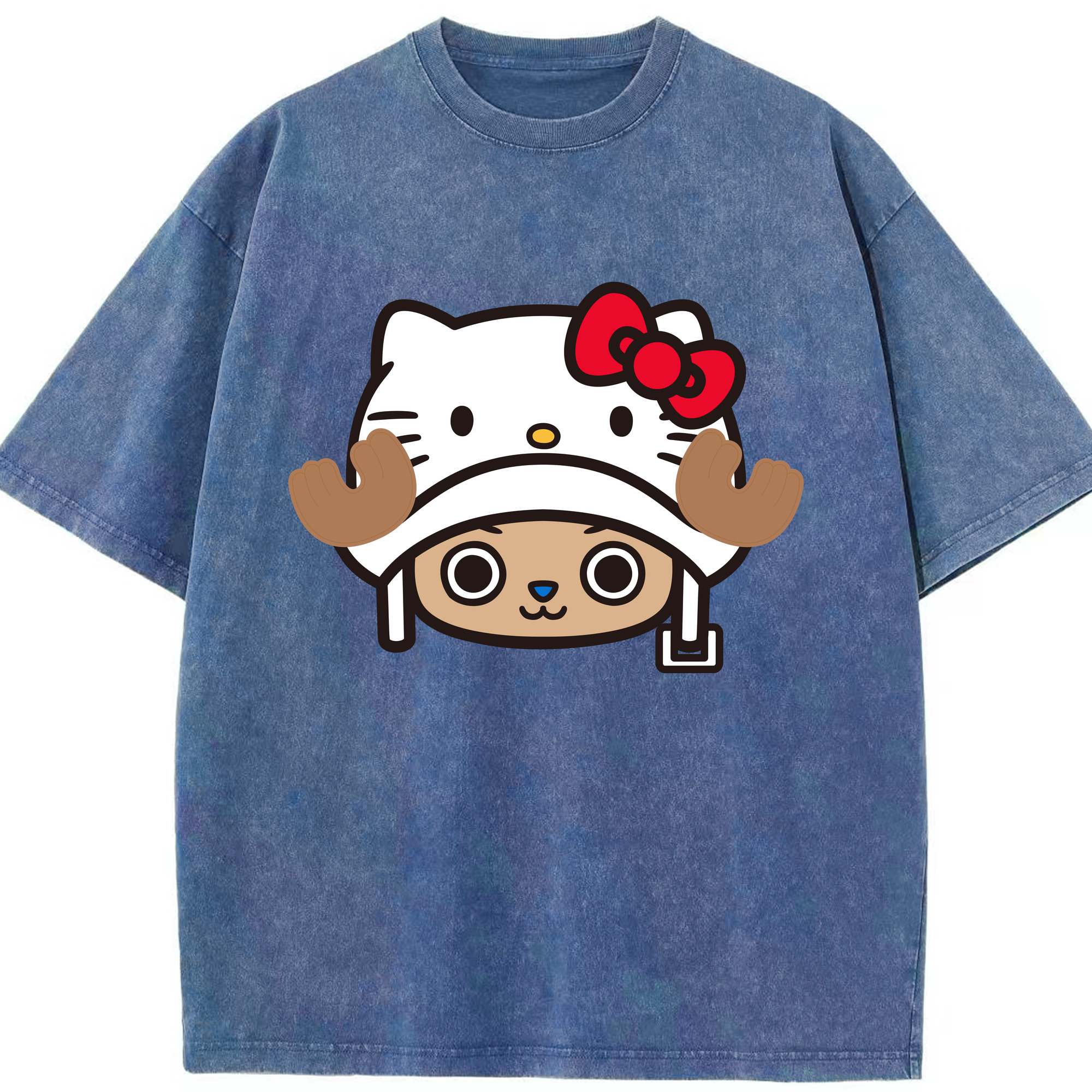 （画像用） Hello Kitty ハローキティ 綿100% ヴィンテージ風 半袖Tシャツ（フロントプリント）