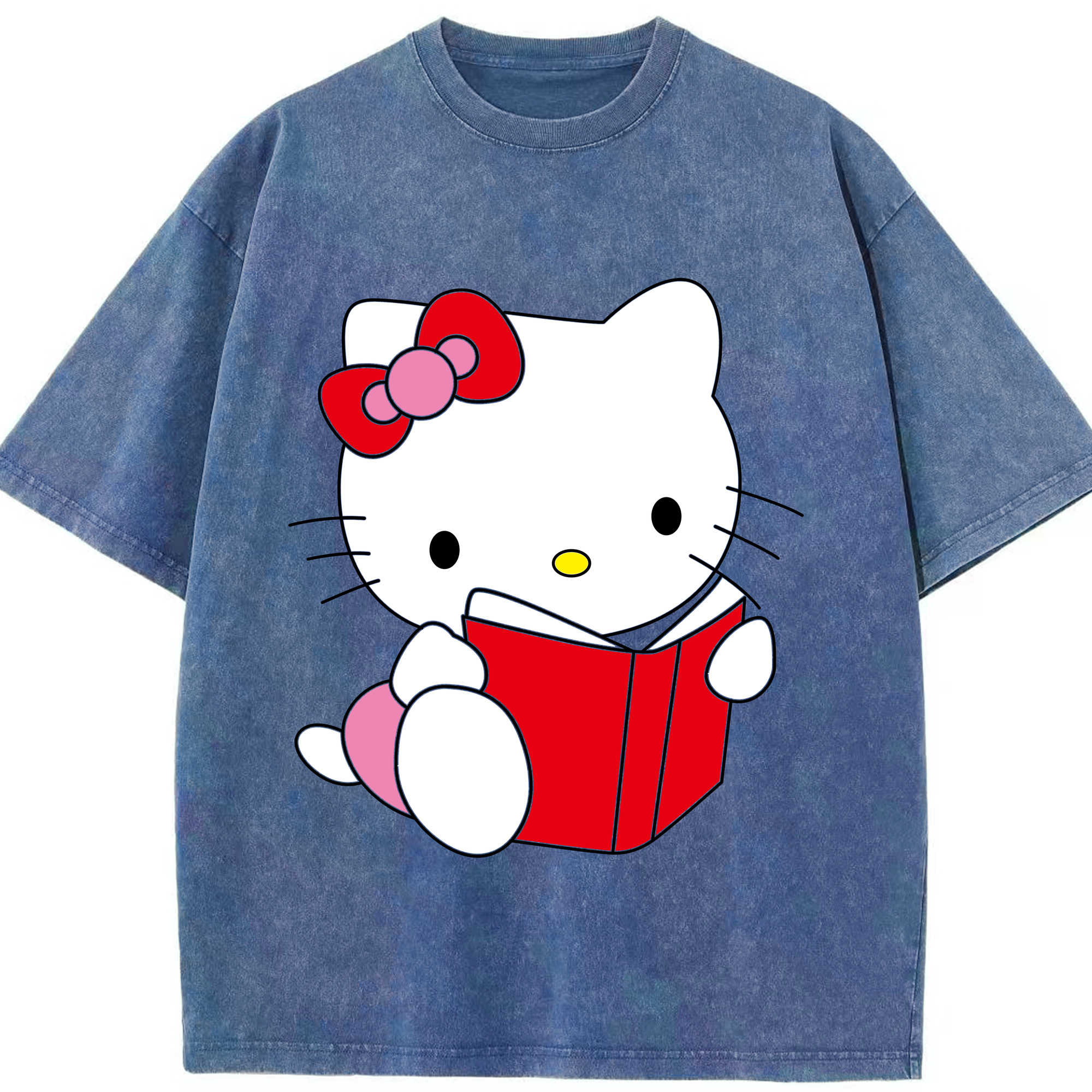 （画像用） Hello Kitty ハローキティ 綿100% ヴィンテージ風 半袖Tシャツ（フロントプリント）