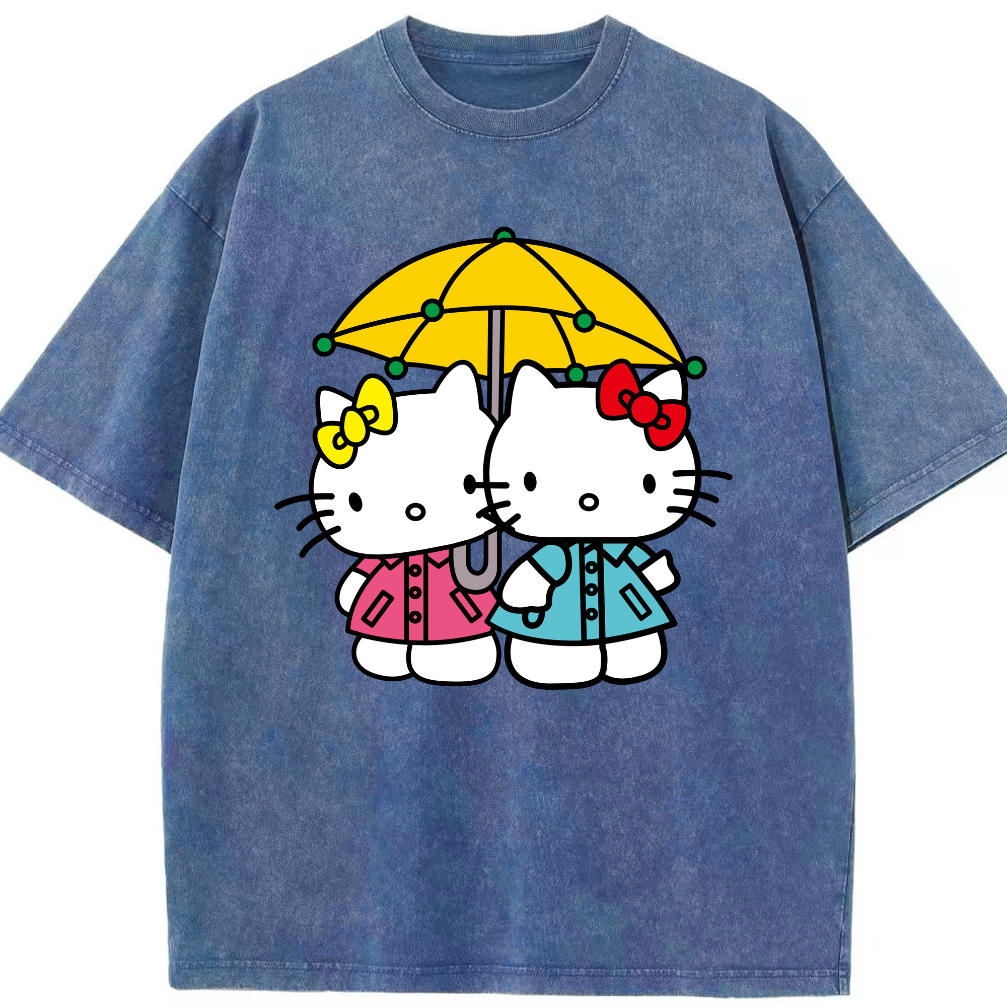 （画像用） Hello Kitty ハローキティ 綿100% ヴィンテージ風 半袖Tシャツ（フロントプリント）