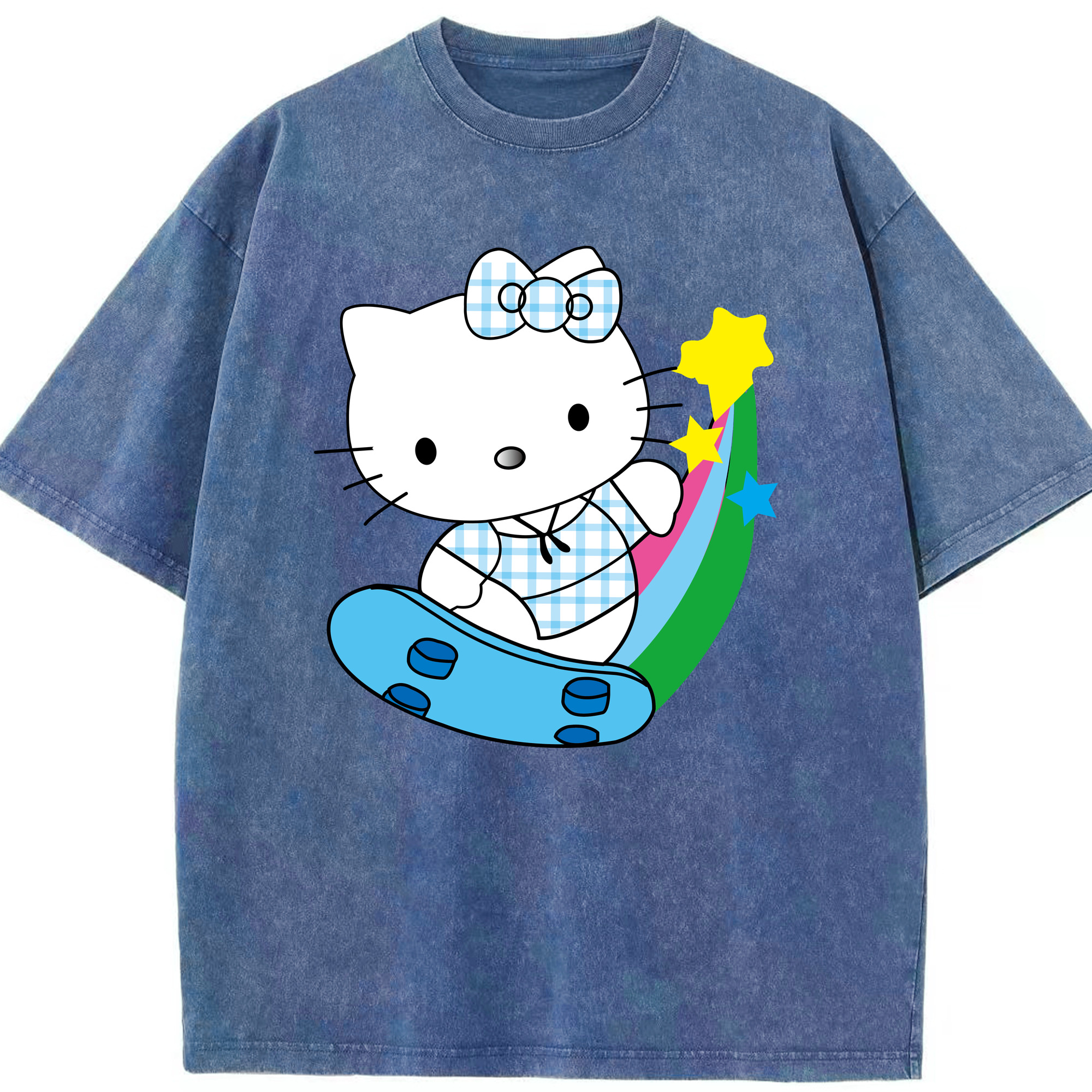 （画像用） Hello Kitty ハローキティ 綿100% ヴィンテージ風 半袖Tシャツ（フロントプリント）