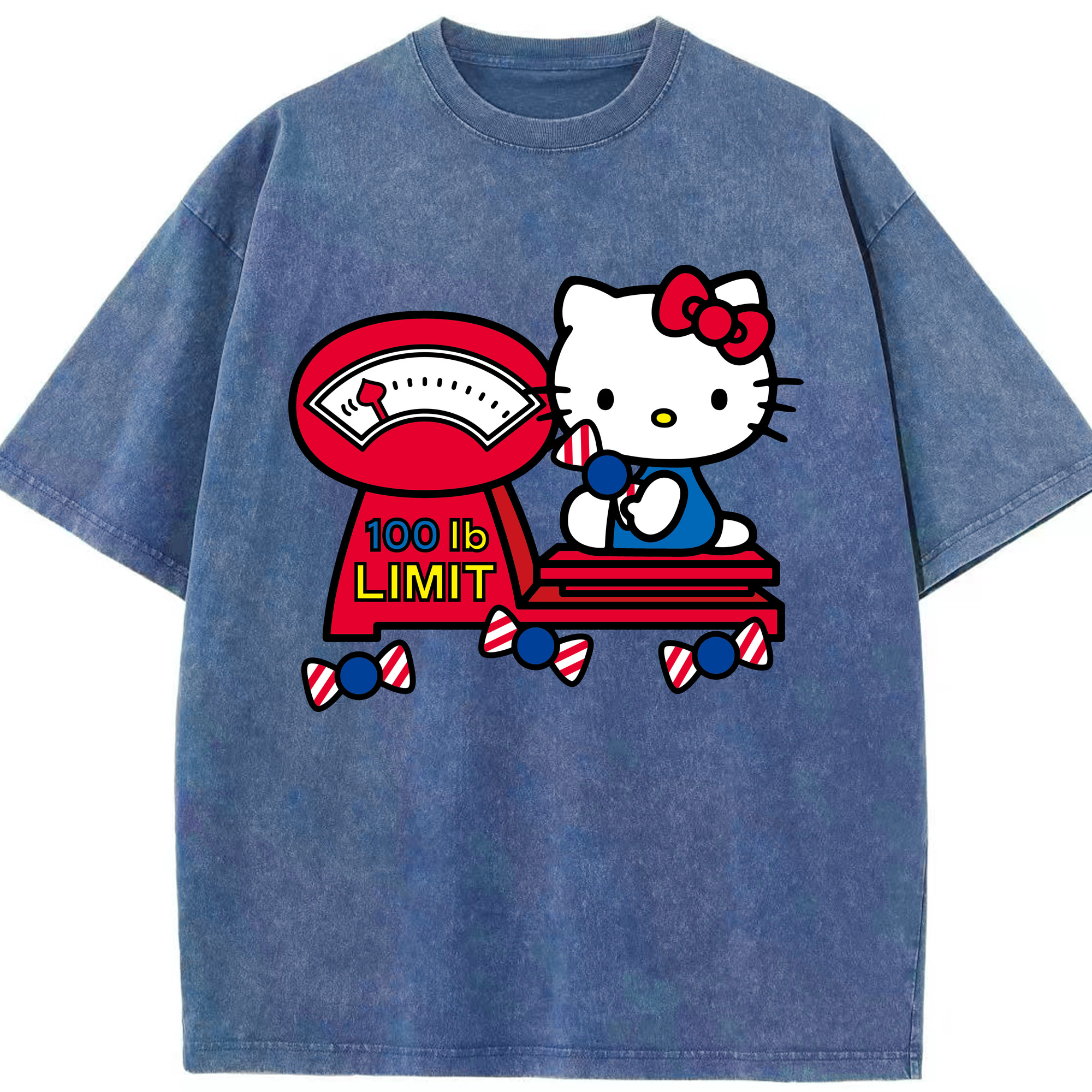 （画像用） Hello Kitty ハローキティ 綿100% ヴィンテージ風 半袖Tシャツ（フロントプリント）