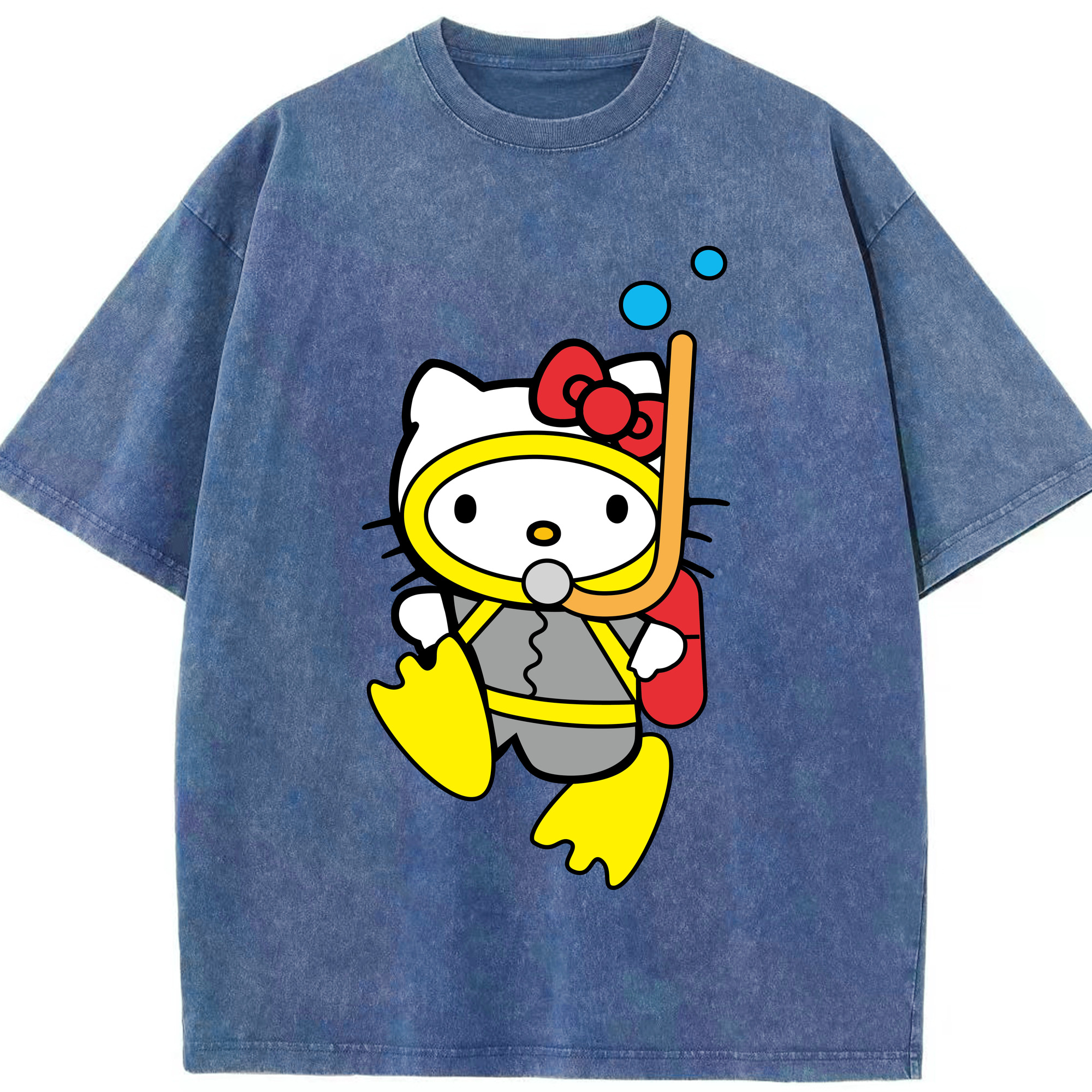 （画像用） Hello Kitty ハローキティ 綿100% ヴィンテージ風 半袖Tシャツ（フロントプリント）
