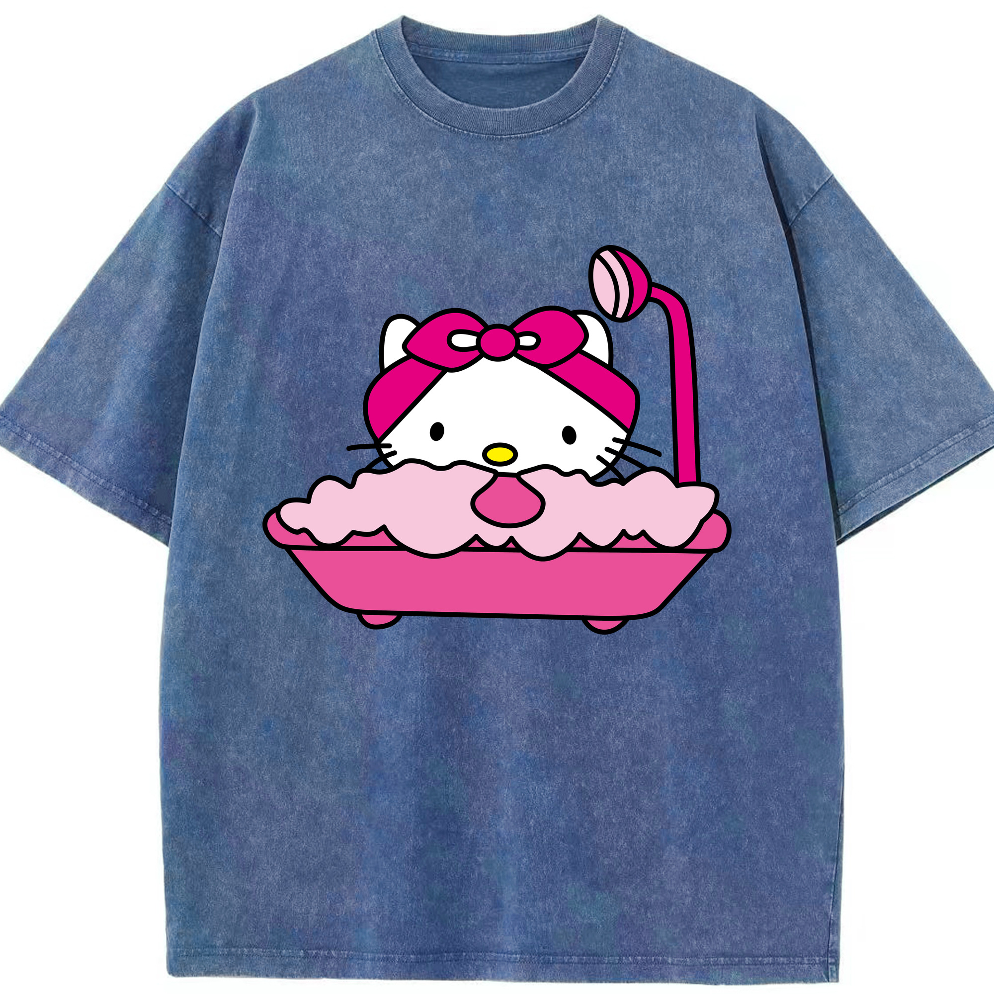 （画像用） Hello Kitty ハローキティ 綿100% ヴィンテージ風 半袖Tシャツ（フロントプリント）