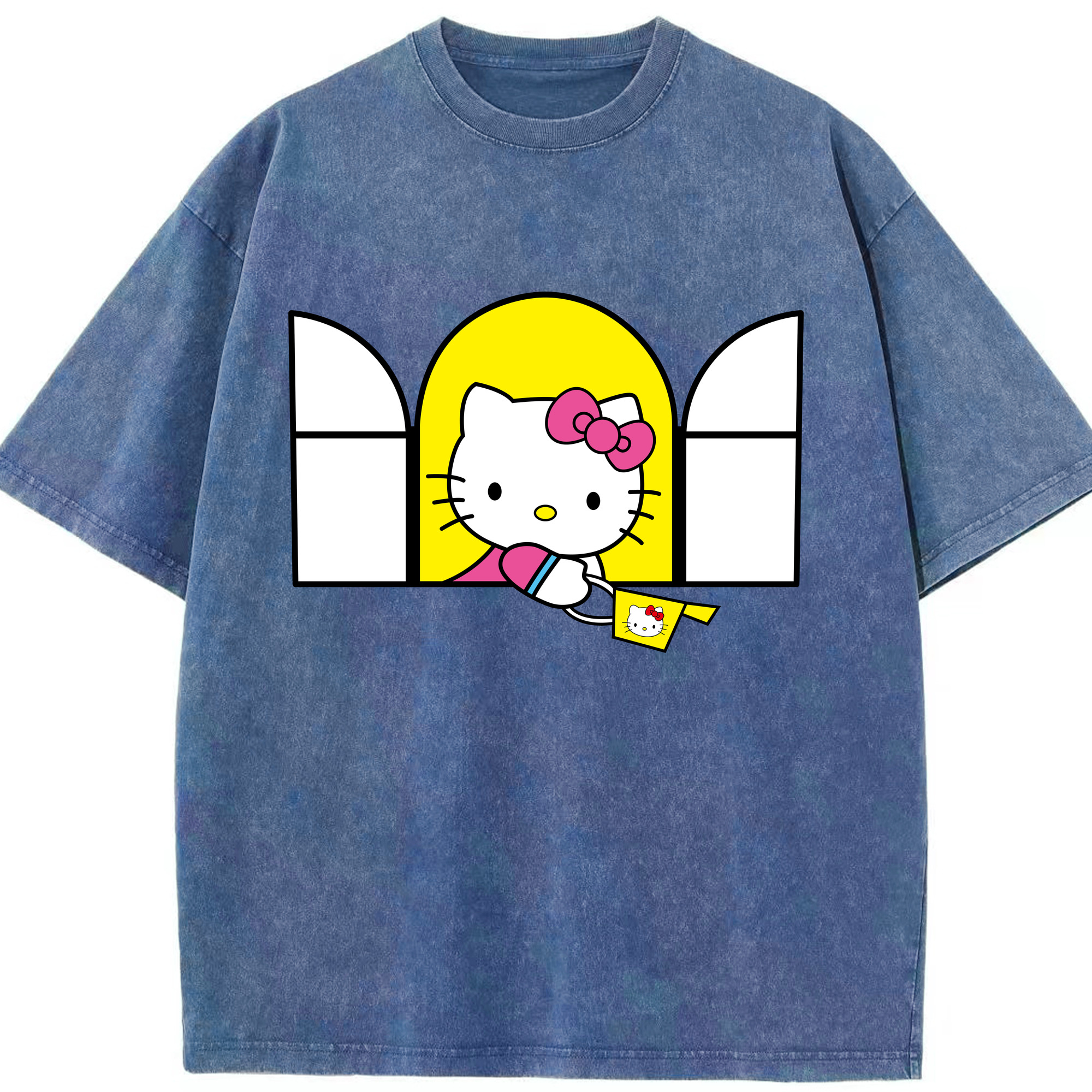 （画像用） Hello Kitty ハローキティ 綿100% ヴィンテージ風 半袖Tシャツ（フロントプリント）