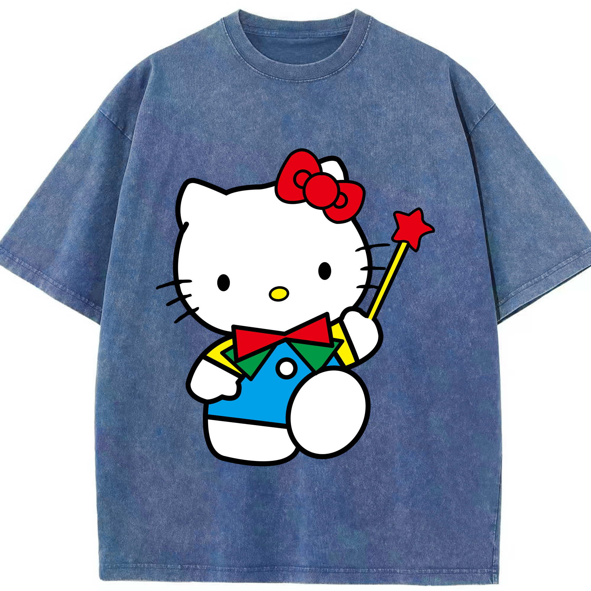 （画像用） Hello Kitty ハローキティ 綿100% ヴィンテージ風 半袖Tシャツ（フロントプリント）