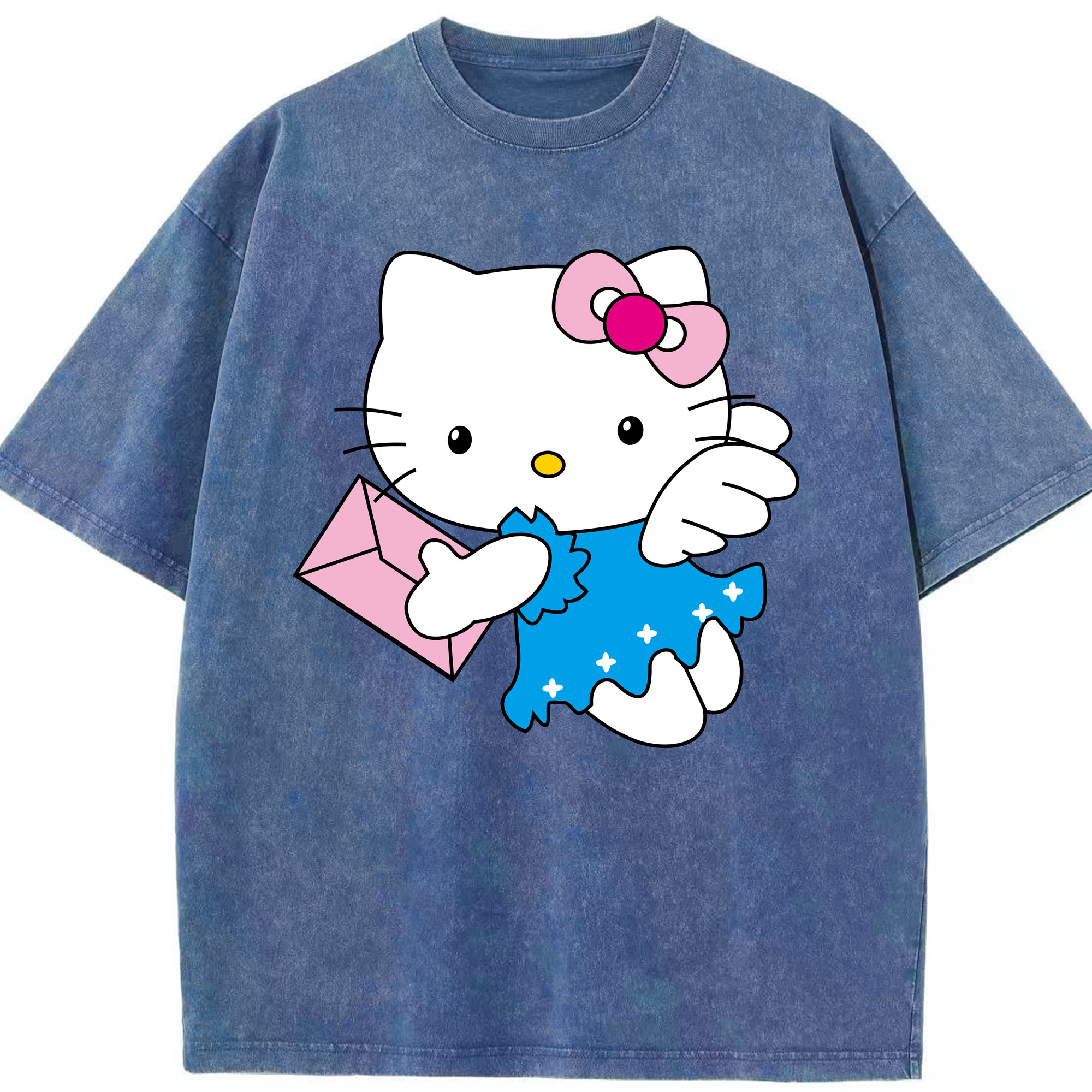 （画像用） Hello Kitty ハローキティ 綿100% ヴィンテージ風 半袖Tシャツ（フロントプリント）