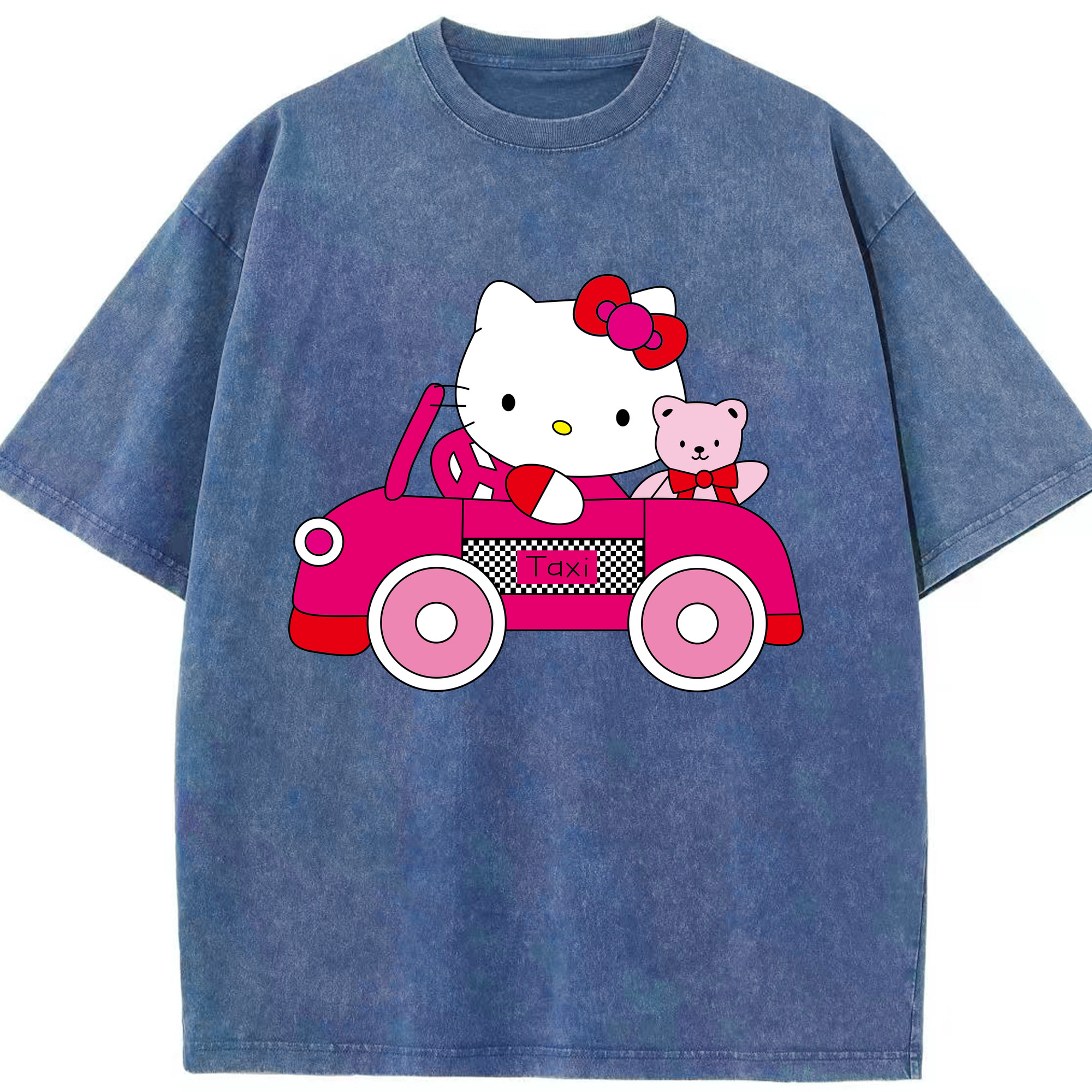 （画像用） Hello Kitty ハローキティ 綿100% ヴィンテージ風 半袖Tシャツ（フロントプリント）