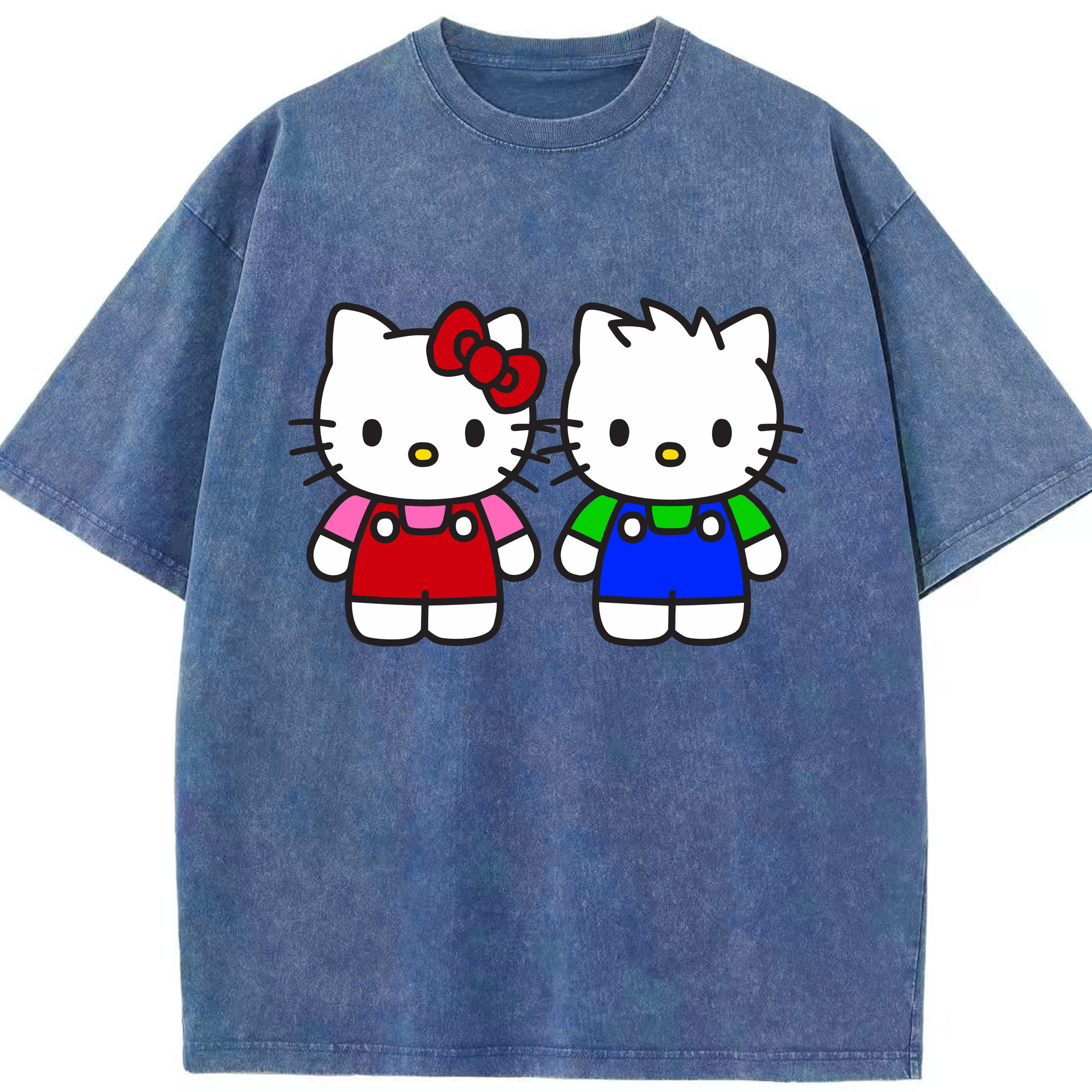 （画像用） Hello Kitty ハローキティ 綿100% ヴィンテージ風 半袖Tシャツ（フロントプリント）