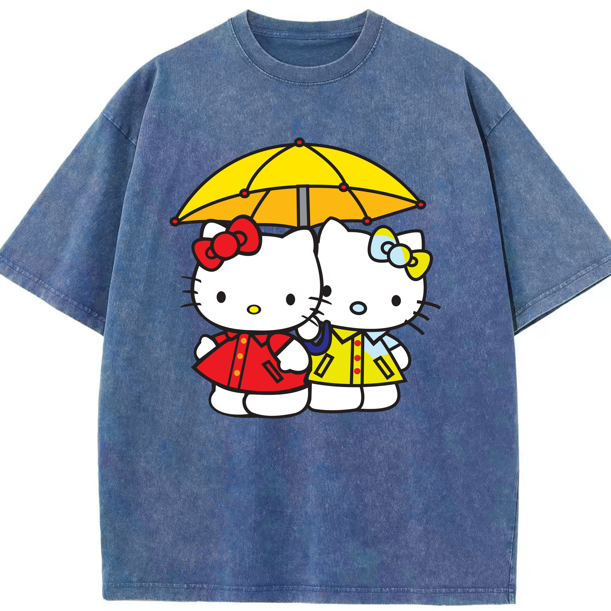 （画像用） Hello Kitty ハローキティ 綿100% ヴィンテージ風 半袖Tシャツ（フロントプリント）