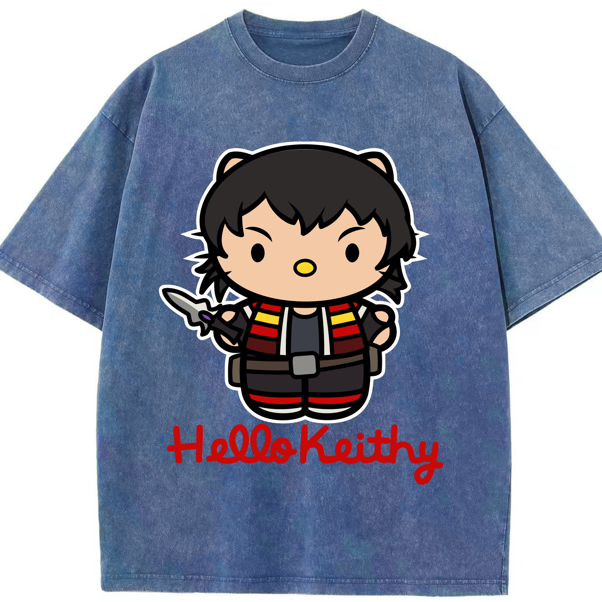 （画像用） Hello Kitty ハローキティ 綿100% ヴィンテージ風 半袖Tシャツ（フロントプリント）