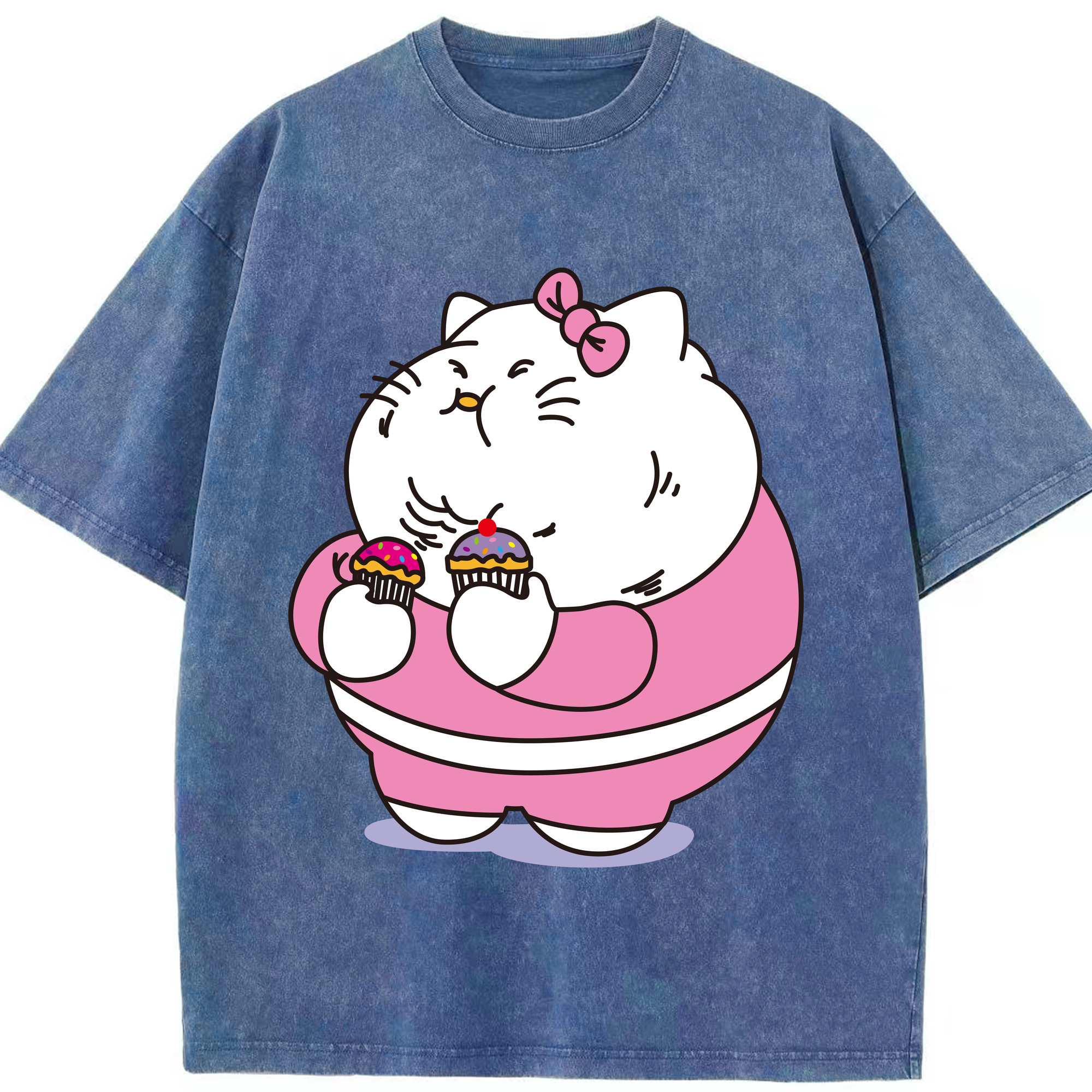 （画像用） Hello Kitty ハローキティ 綿100% ヴィンテージ風 半袖Tシャツ（フロントプリント）