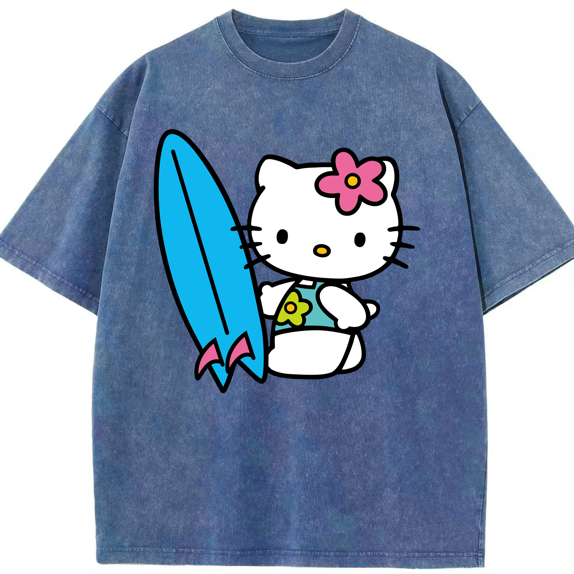 （画像用） Hello Kitty ハローキティ 綿100% ヴィンテージ風 半袖Tシャツ（フロントプリント）