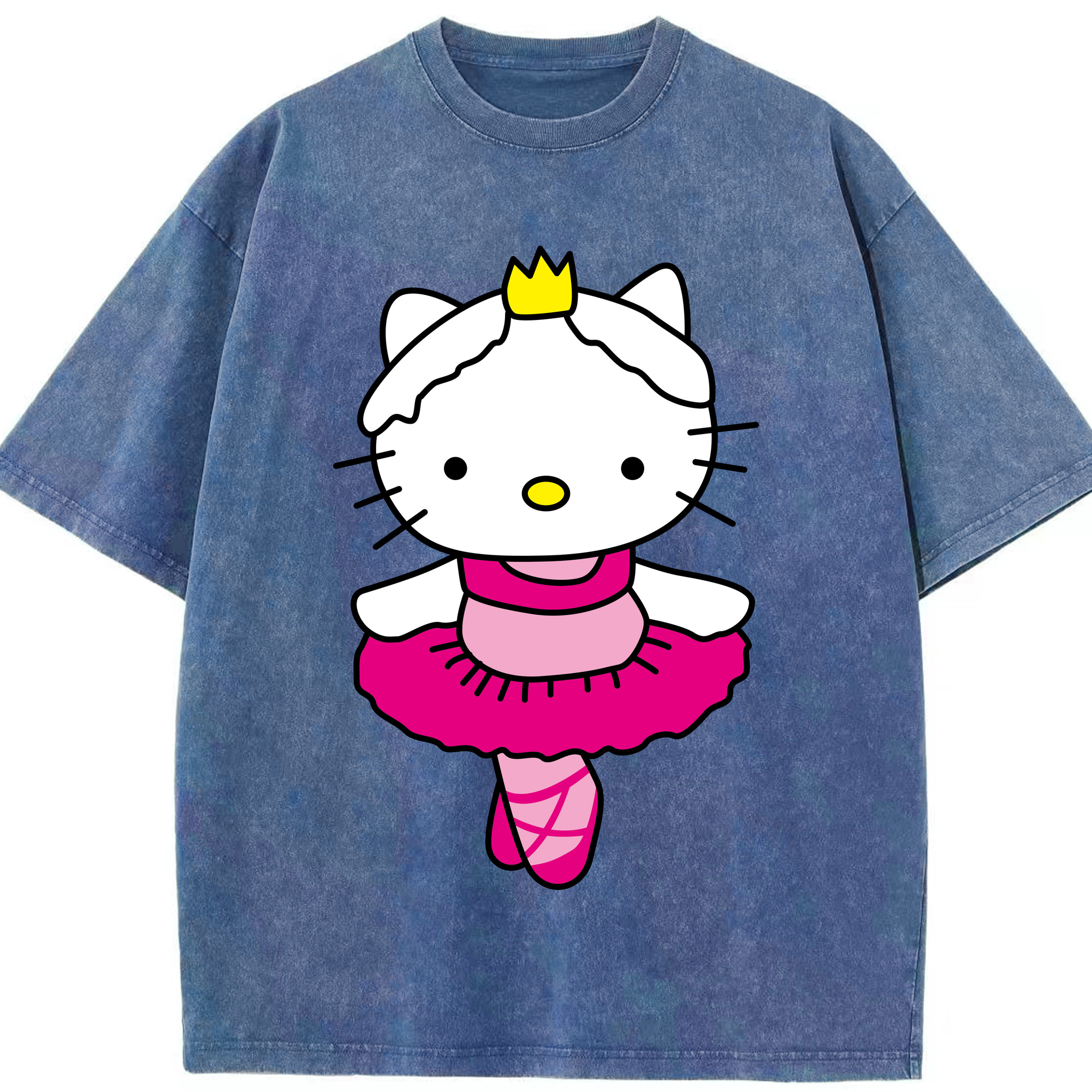 （画像用） Hello Kitty ハローキティ 綿100% ヴィンテージ風 半袖Tシャツ（フロントプリント）