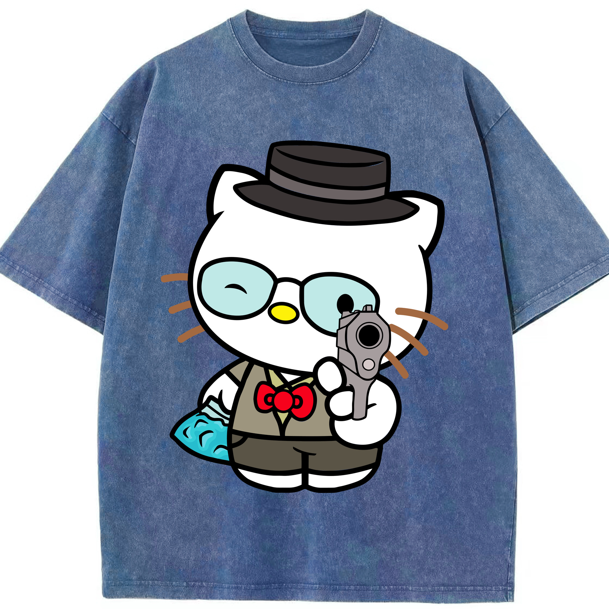 （画像用） Hello Kitty ハローキティ 綿100% ヴィンテージ風 半袖Tシャツ（フロントプリント）