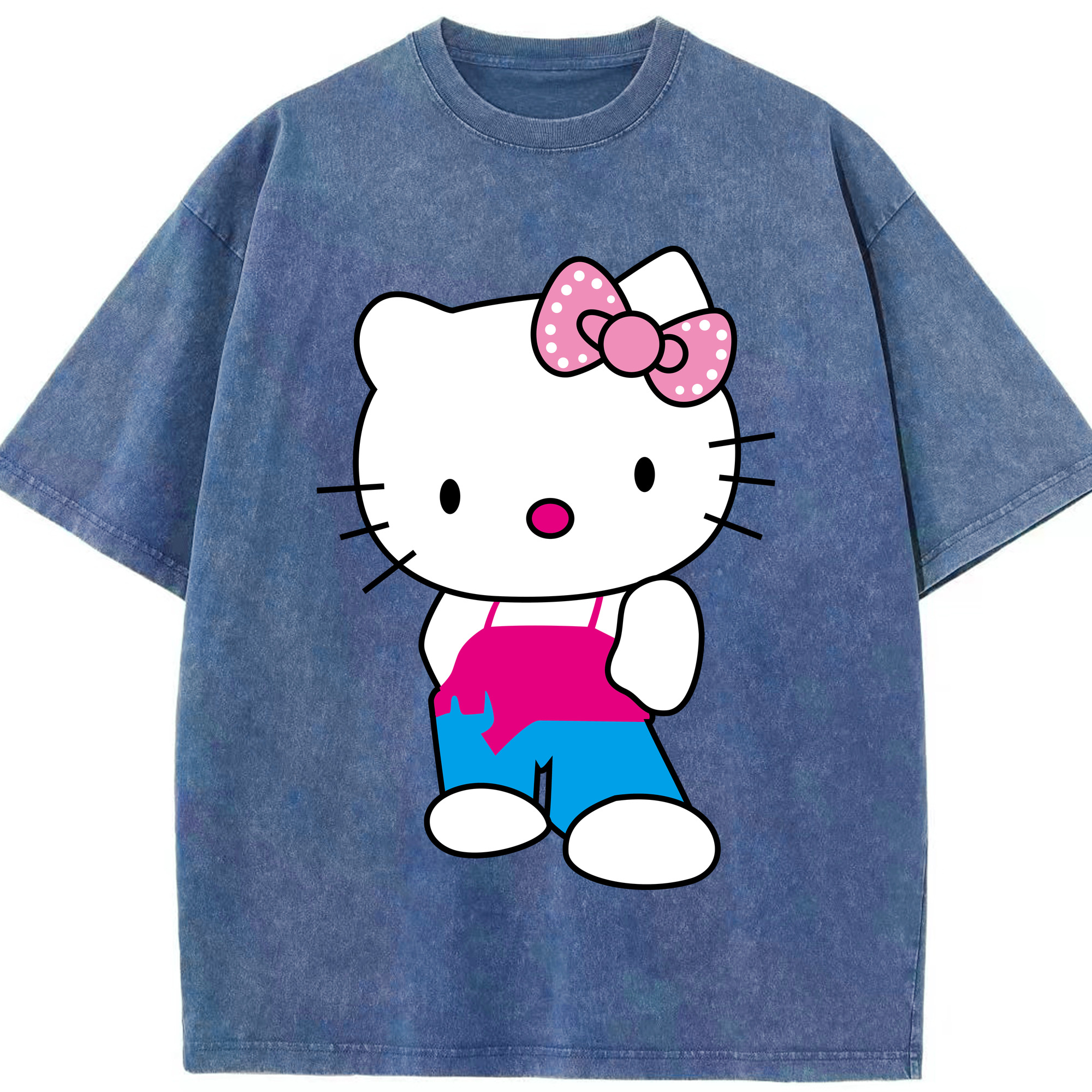 （画像用） Hello Kitty ハローキティ 綿100% ヴィンテージ風 半袖Tシャツ（フロントプリント）