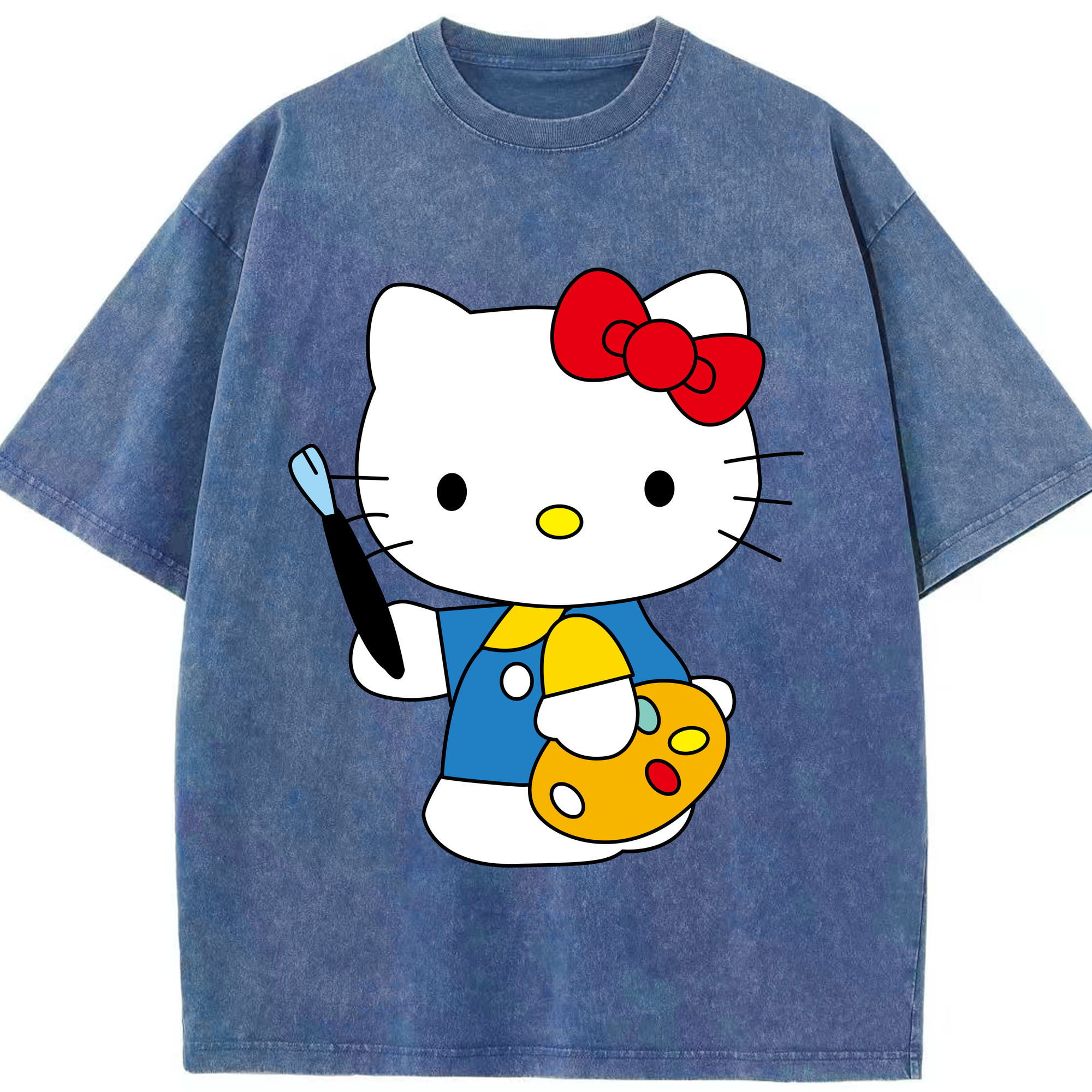 （画像用） Hello Kitty ハローキティ 綿100% ヴィンテージ風 半袖Tシャツ（フロントプリント）