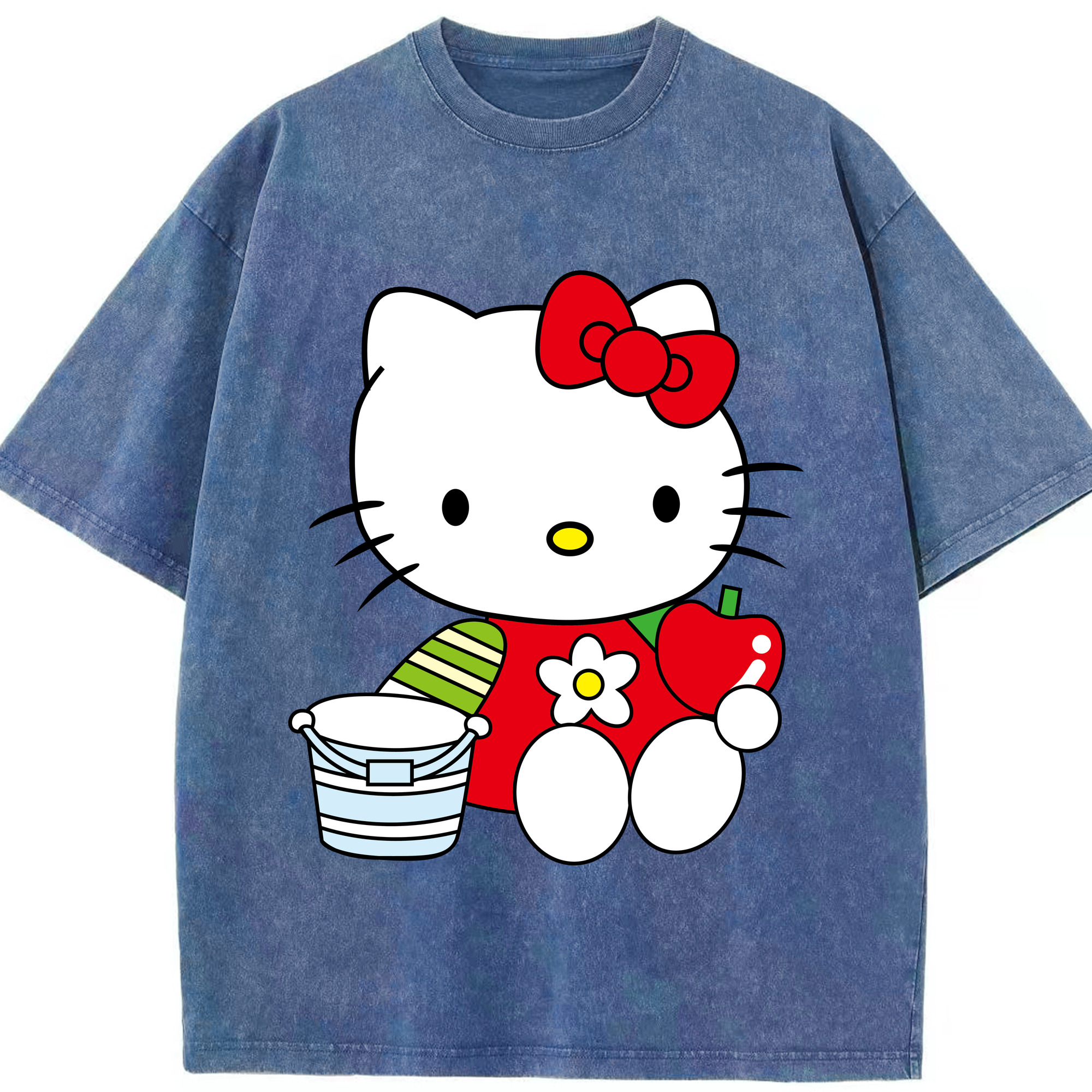（画像用） Hello Kitty ハローキティ 綿100% ヴィンテージ風 半袖Tシャツ（フロントプリント）