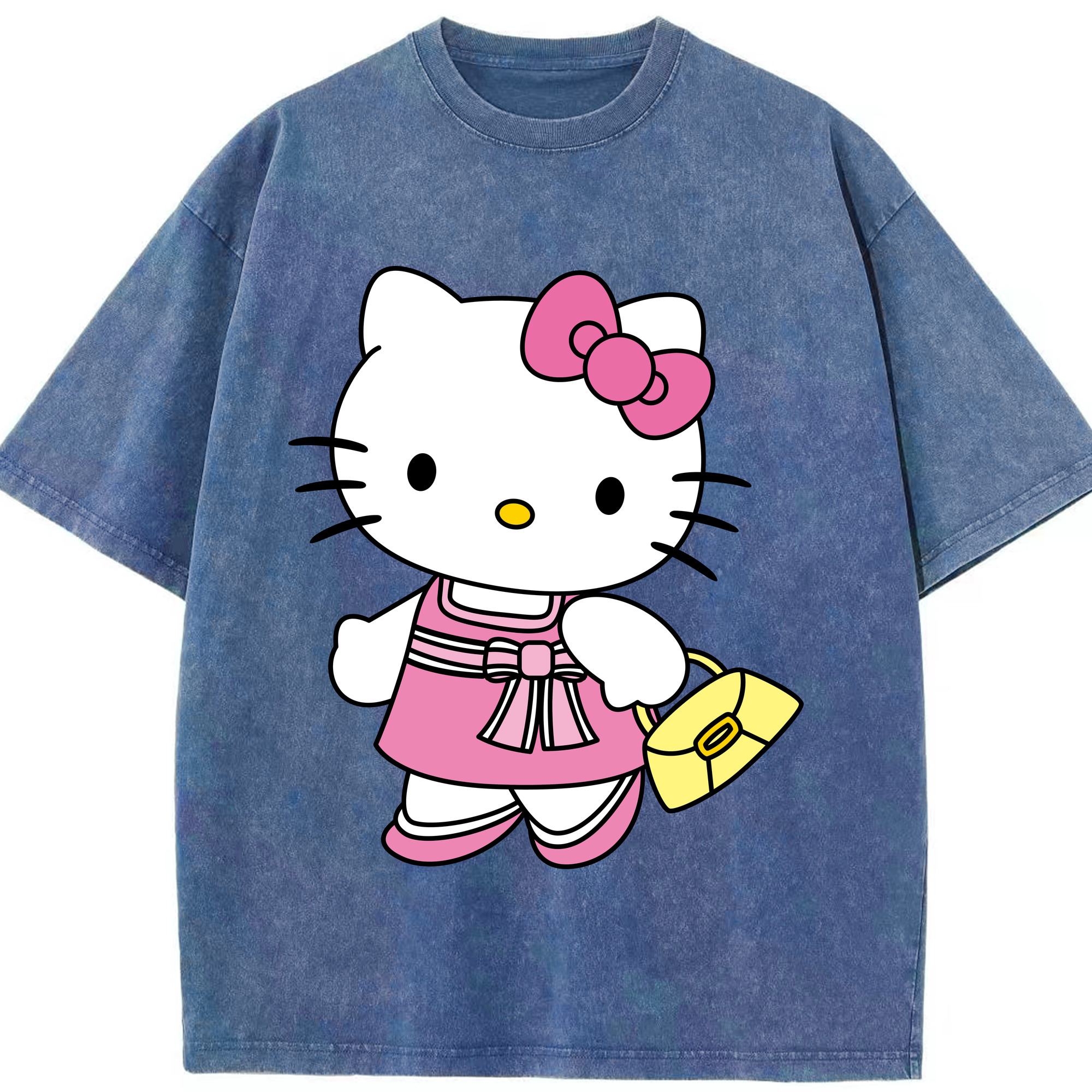 （画像用） Hello Kitty ハローキティ 綿100% ヴィンテージ風 半袖Tシャツ（フロントプリント）