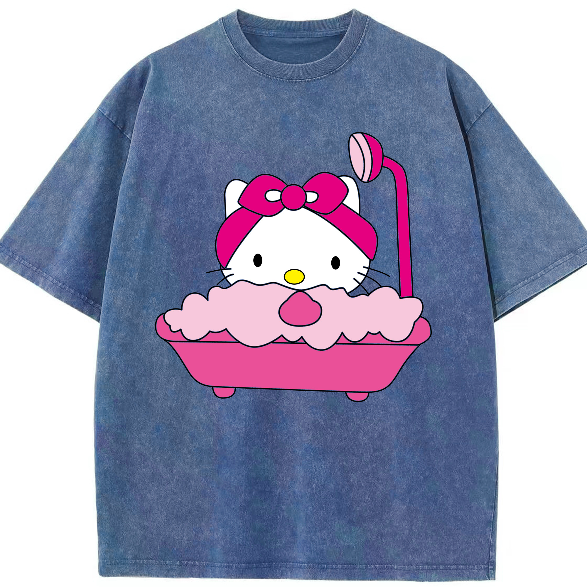 （画像用） Hello Kitty ハローキティ 綿100% ヴィンテージ風 半袖Tシャツ（フロントプリント）
