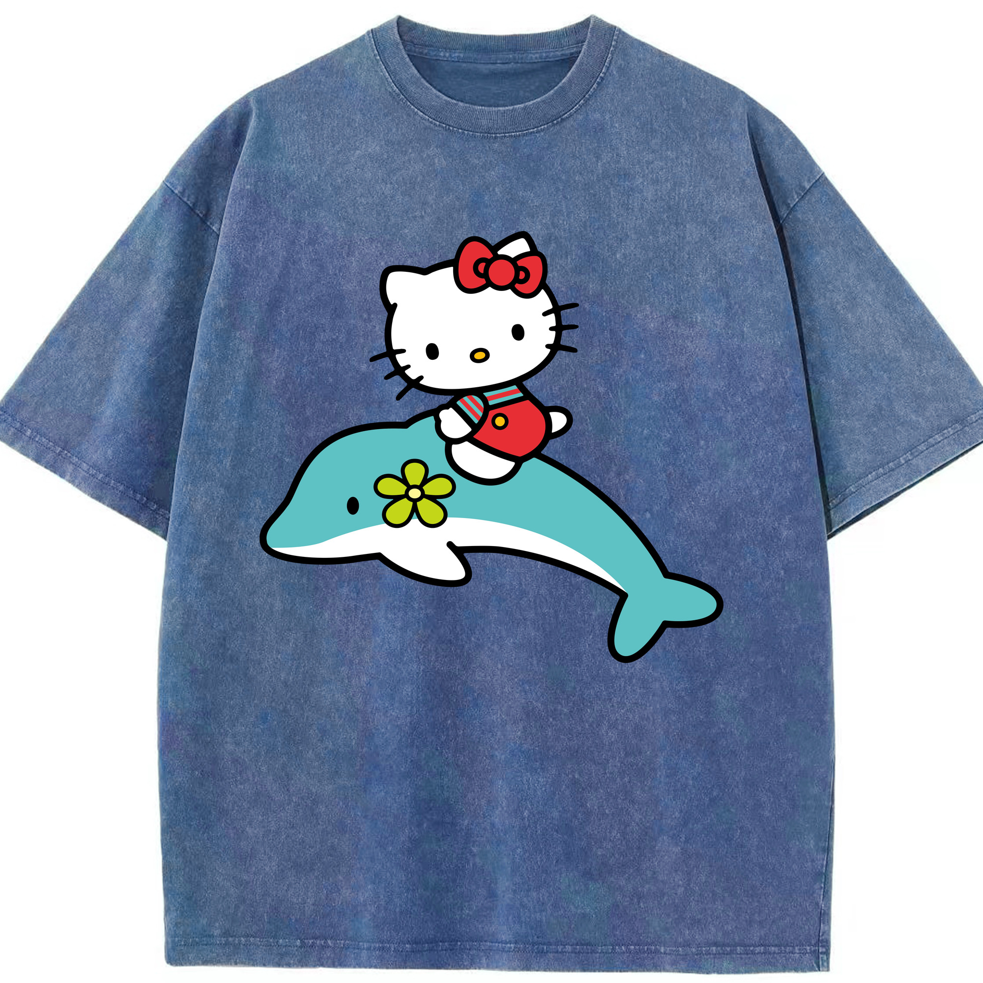 （画像用） Hello Kitty ハローキティ 綿100% ヴィンテージ風 半袖Tシャツ（フロントプリント）