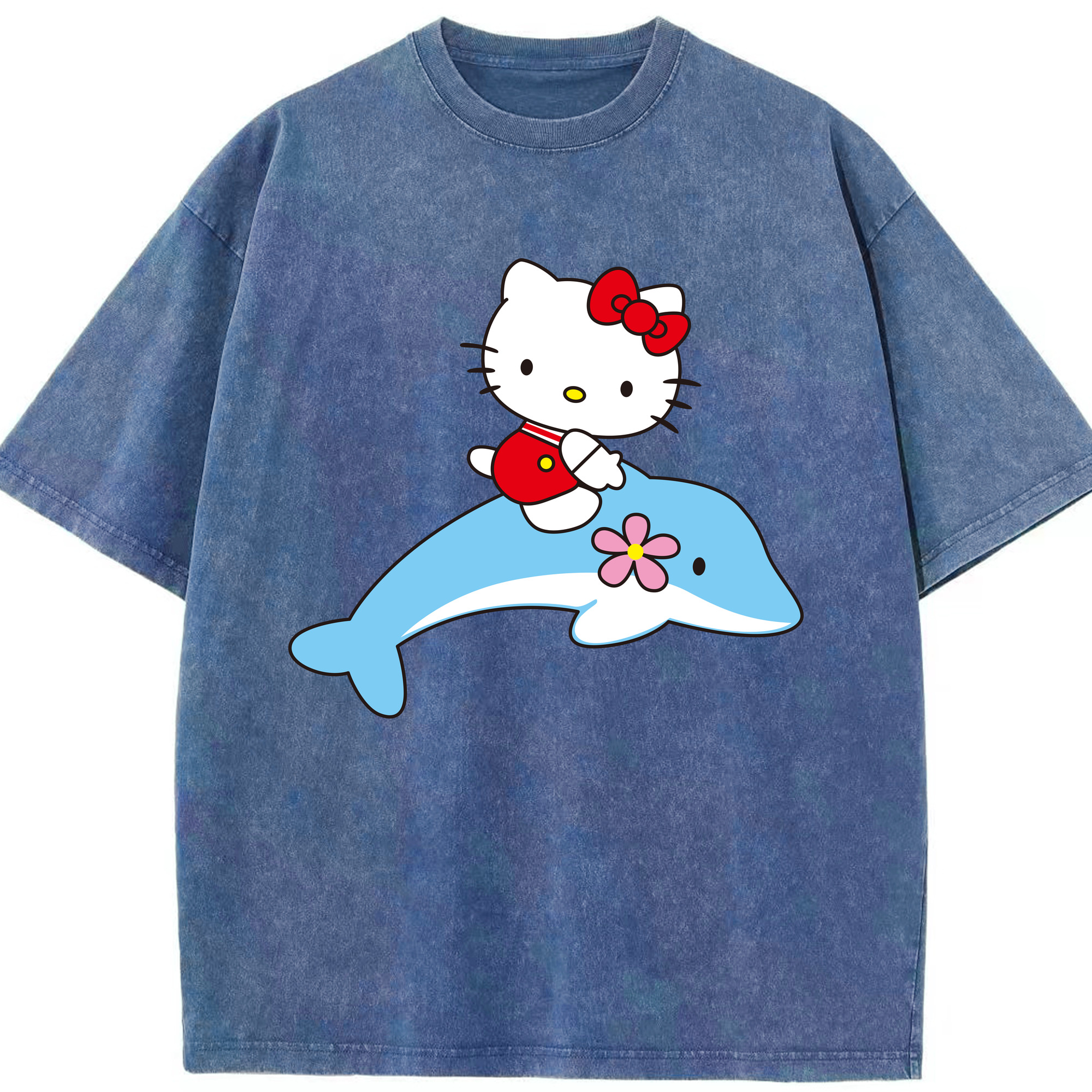（画像用） Hello Kitty ハローキティ 綿100% ヴィンテージ風 半袖Tシャツ（フロントプリント）