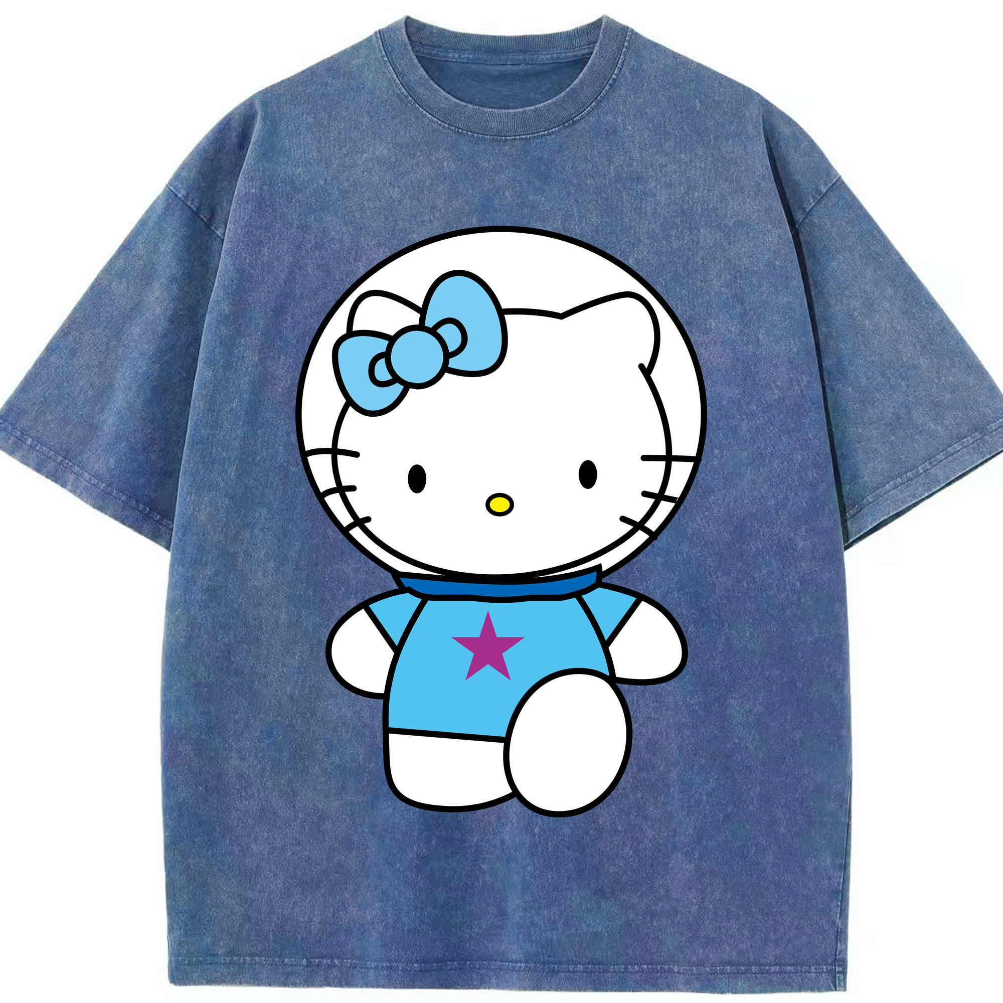 （画像用） Hello Kitty ハローキティ 綿100% ヴィンテージ風 半袖Tシャツ（フロントプリント）