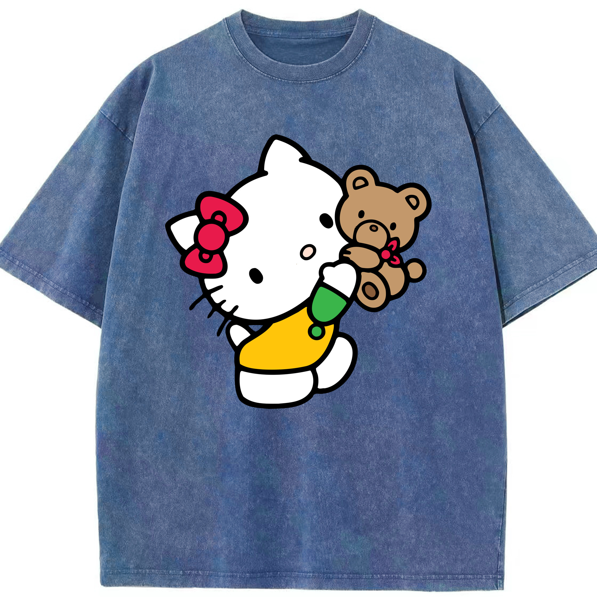 （画像用） Hello Kitty ハローキティ 綿100% ヴィンテージ風 半袖Tシャツ（フロントプリント）