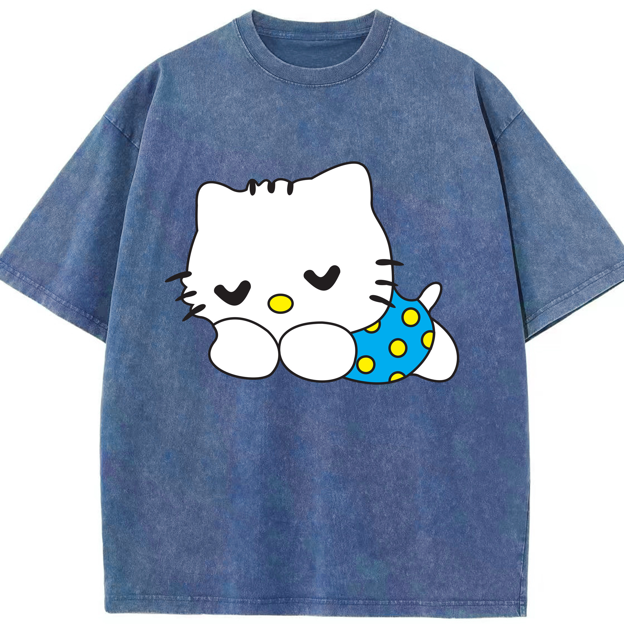 （画像用） Hello Kitty ハローキティ 綿100% ヴィンテージ風 半袖Tシャツ（フロントプリント）