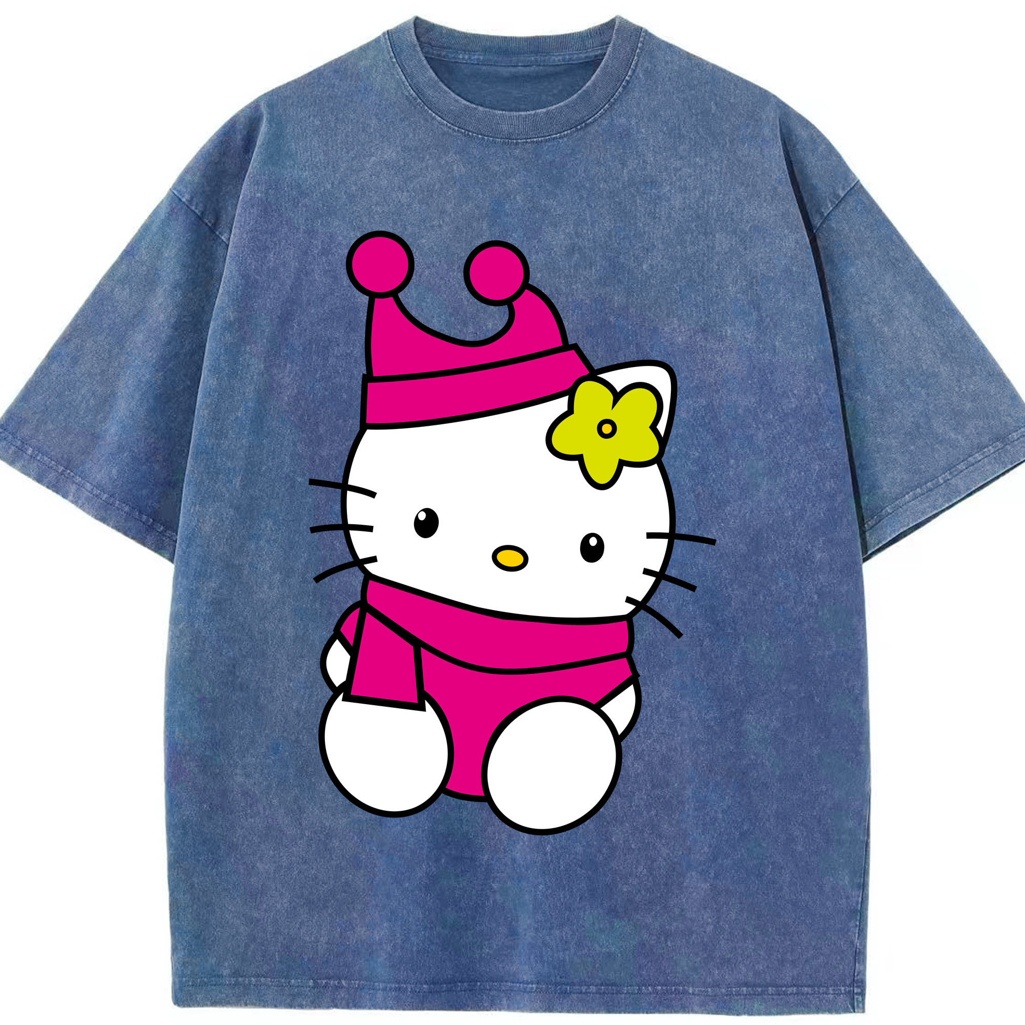（画像用） Hello Kitty ハローキティ 綿100% ヴィンテージ風 半袖Tシャツ（フロントプリント）
