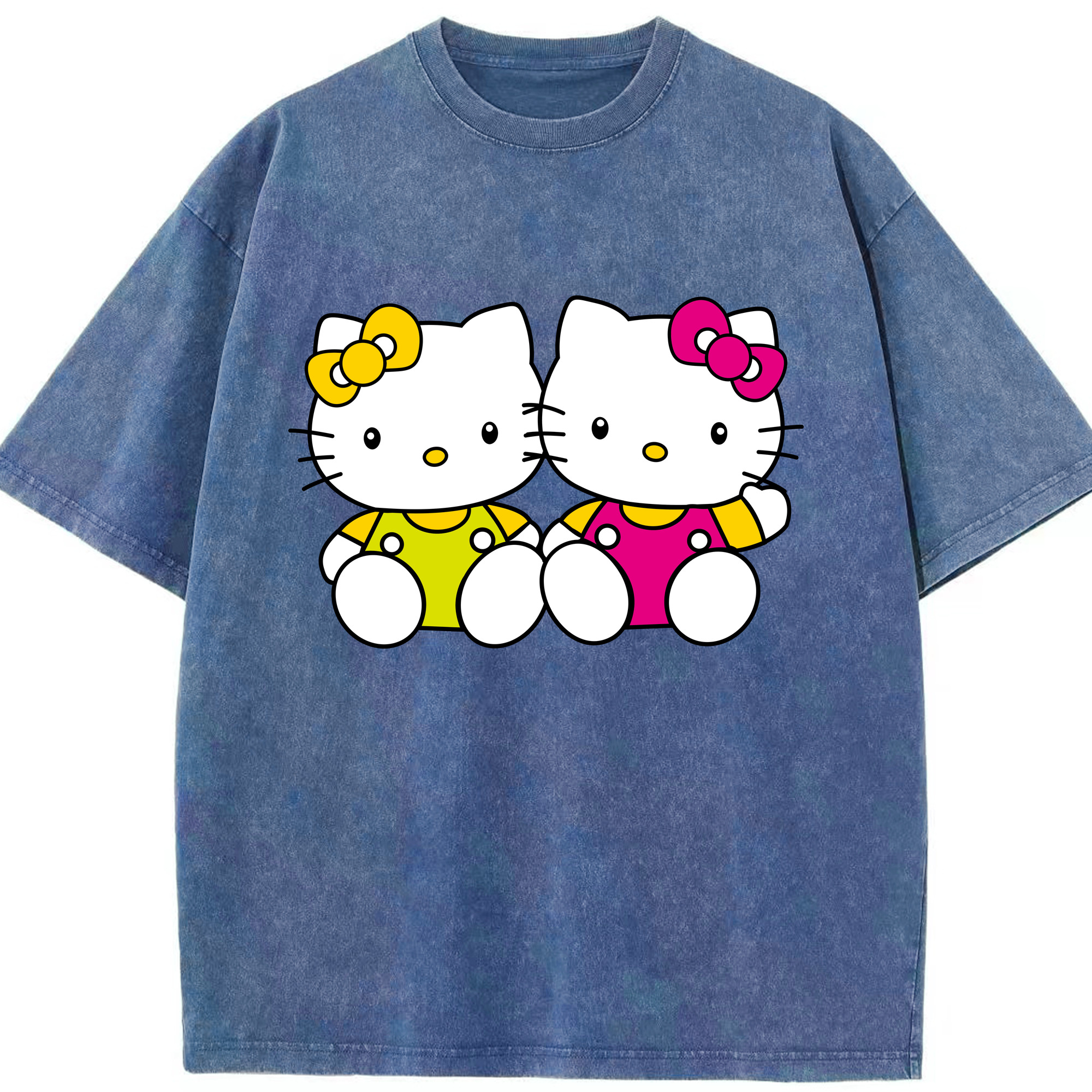 （画像用） Hello Kitty ハローキティ 綿100% ヴィンテージ風 半袖Tシャツ（フロントプリント）