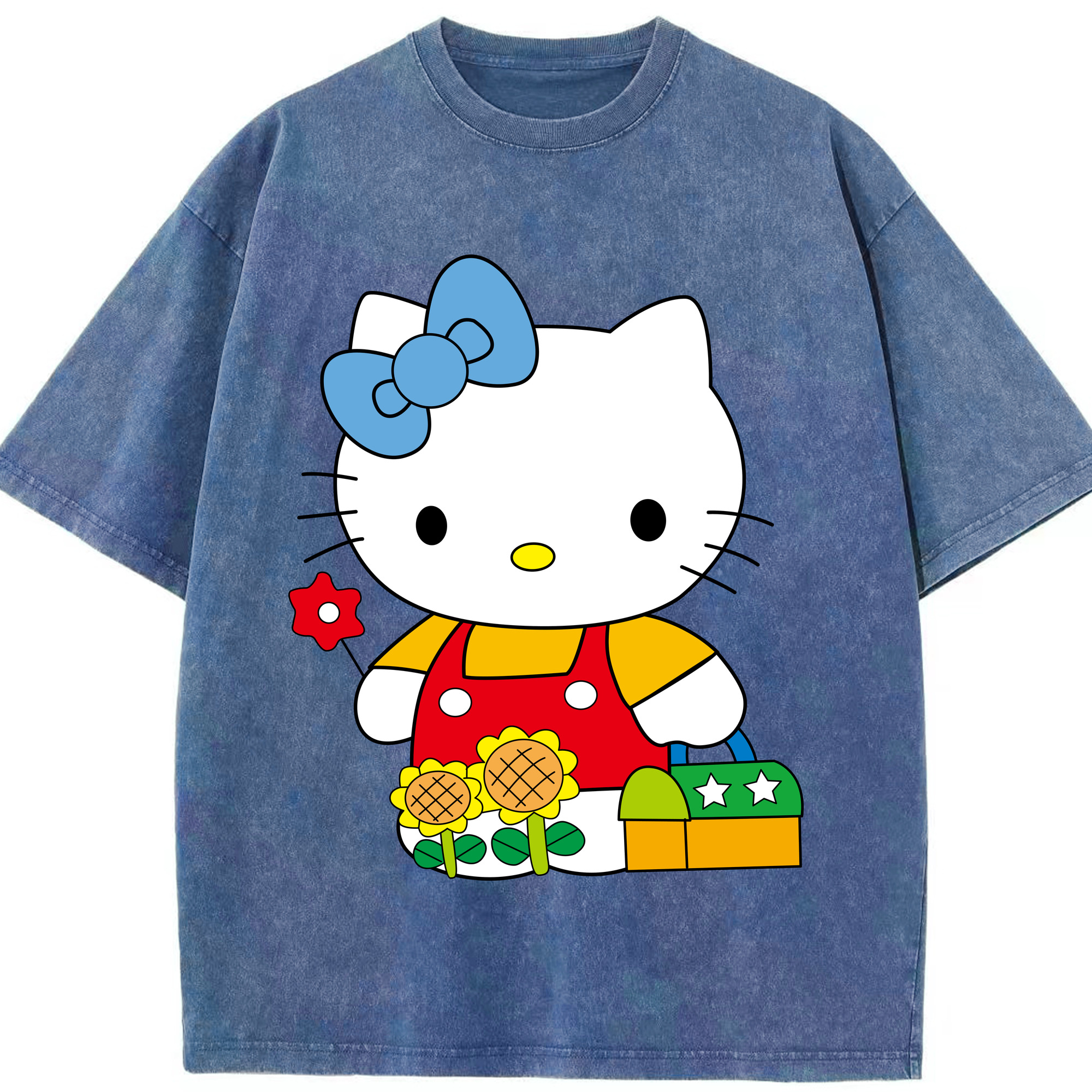 （画像用） Hello Kitty ハローキティ 綿100% ヴィンテージ風 半袖Tシャツ（フロントプリント）