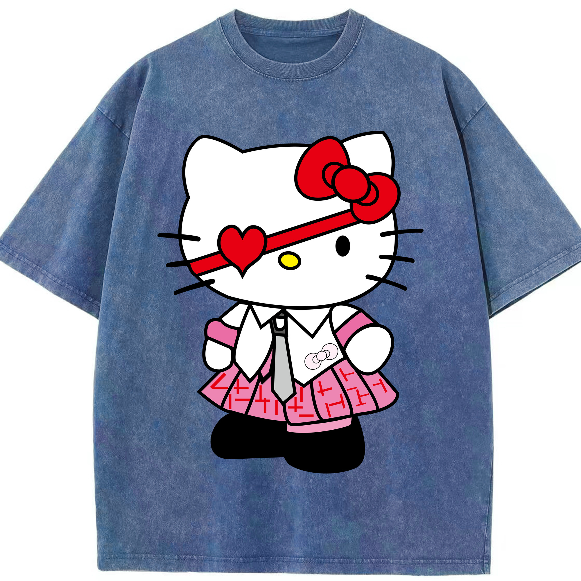 （画像用） Hello Kitty ハローキティ 綿100% ヴィンテージ風 半袖Tシャツ（フロントプリント）