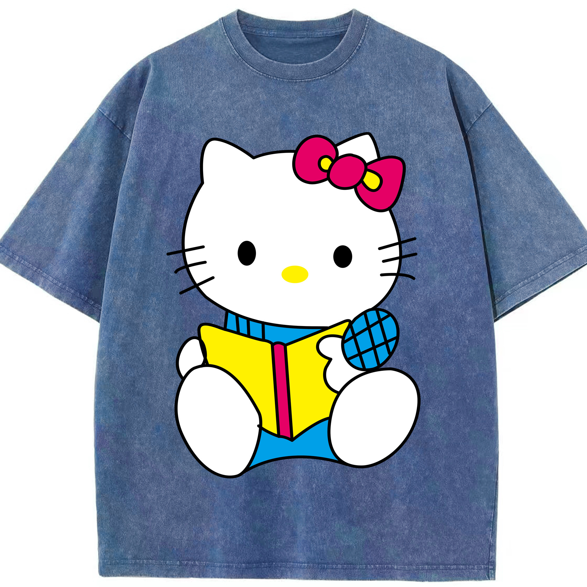 （画像用） Hello Kitty ハローキティ 綿100% ヴィンテージ風 半袖Tシャツ（フロントプリント）