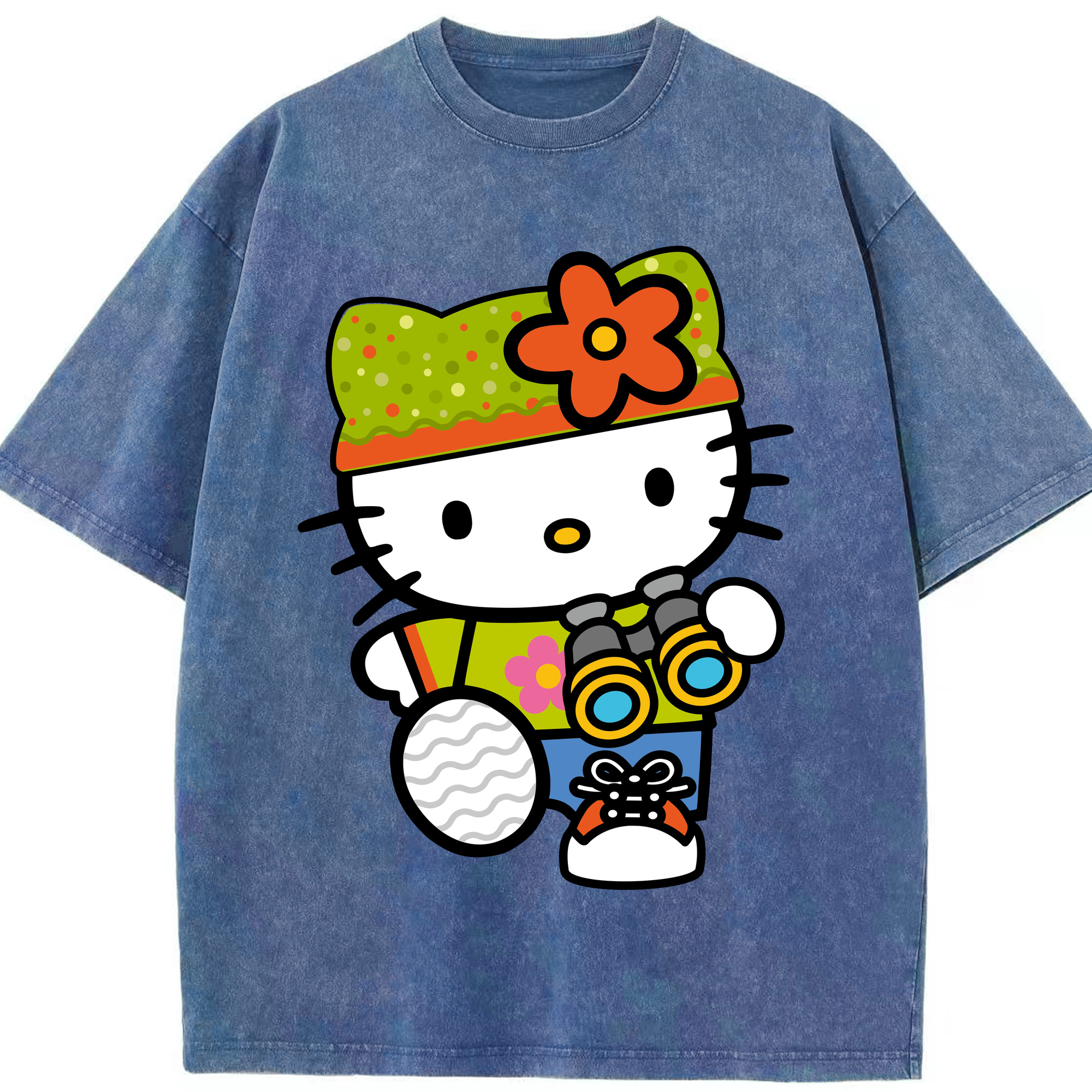 （画像用） Hello Kitty ハローキティ 綿100% ヴィンテージ風 半袖Tシャツ（フロントプリント）