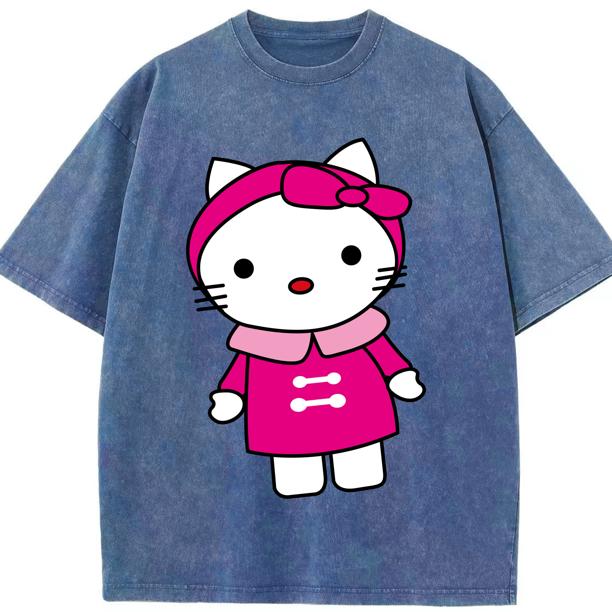 （画像用） Hello Kitty ハローキティ 綿100% ヴィンテージ風 半袖Tシャツ（フロントプリント）