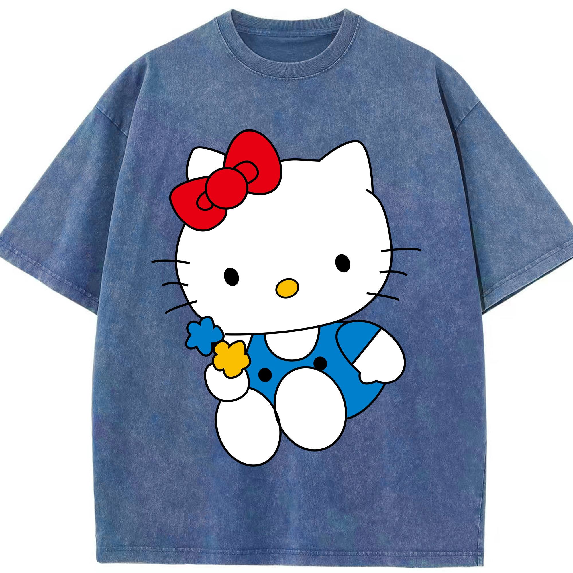 （画像用） Hello Kitty ハローキティ 綿100% ヴィンテージ風 半袖Tシャツ（フロントプリント）