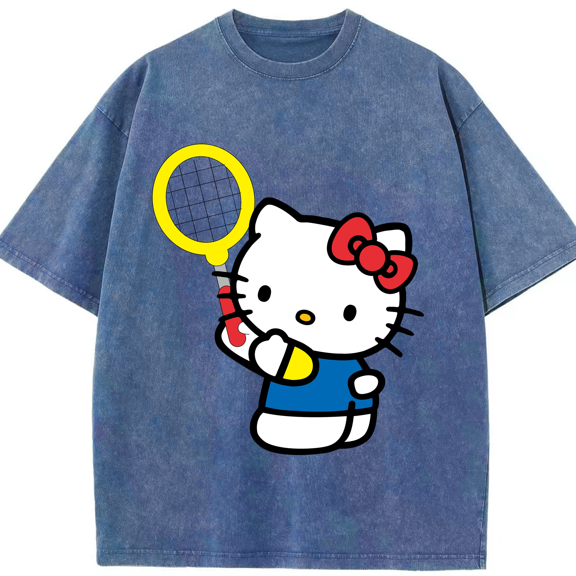 （画像用） Hello Kitty ハローキティ 綿100% ヴィンテージ風 半袖Tシャツ（フロントプリント）