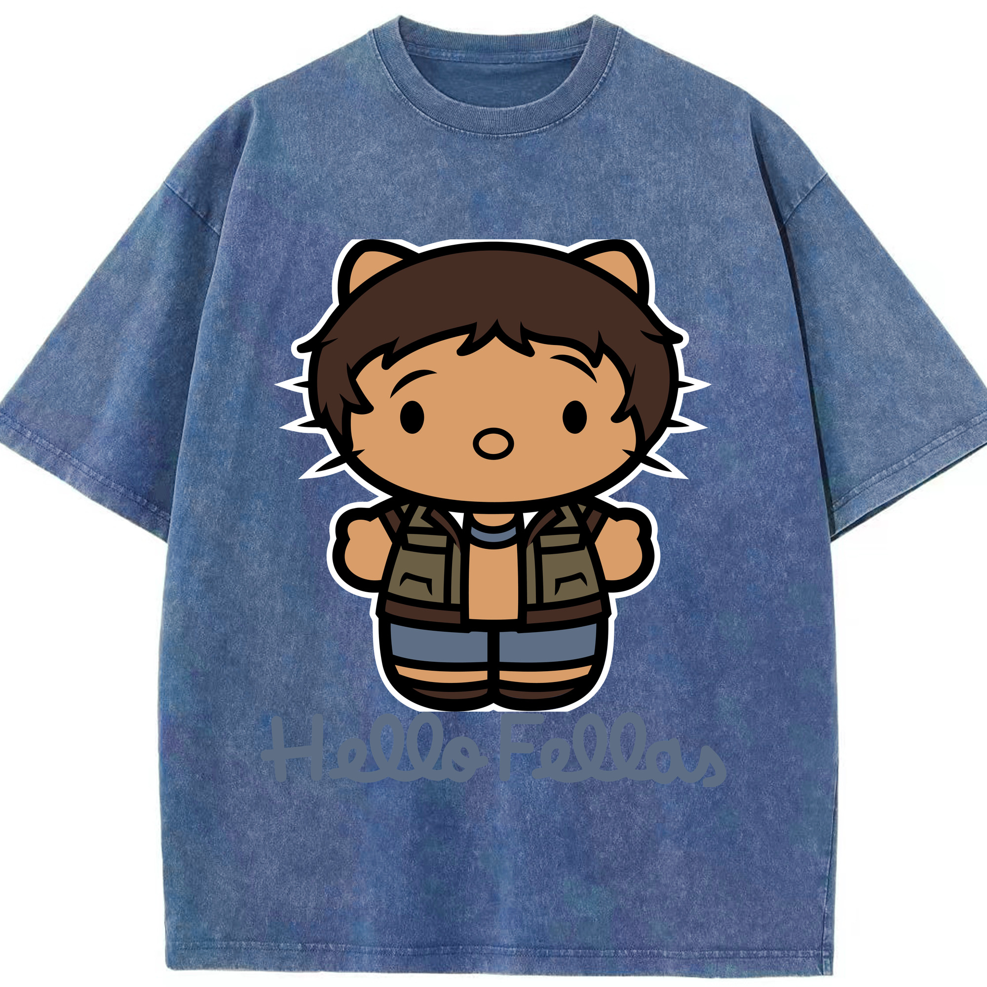 （画像用） Hello Kitty ハローキティ 綿100% ヴィンテージ風 半袖Tシャツ（フロントプリント）