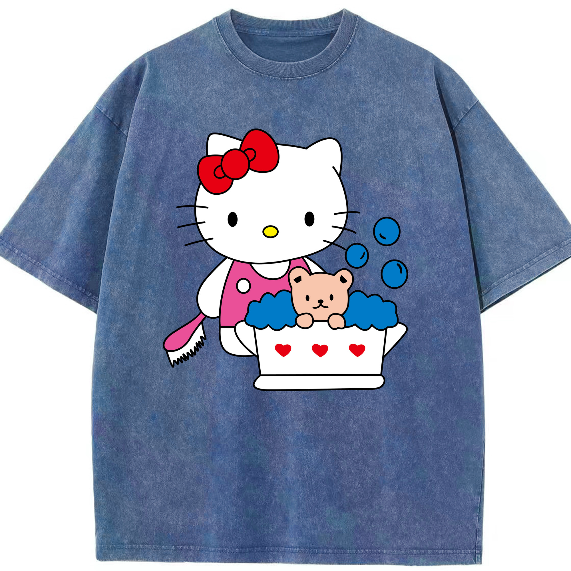（画像用） Hello Kitty ハローキティ 綿100% ヴィンテージ風 半袖Tシャツ（フロントプリント）