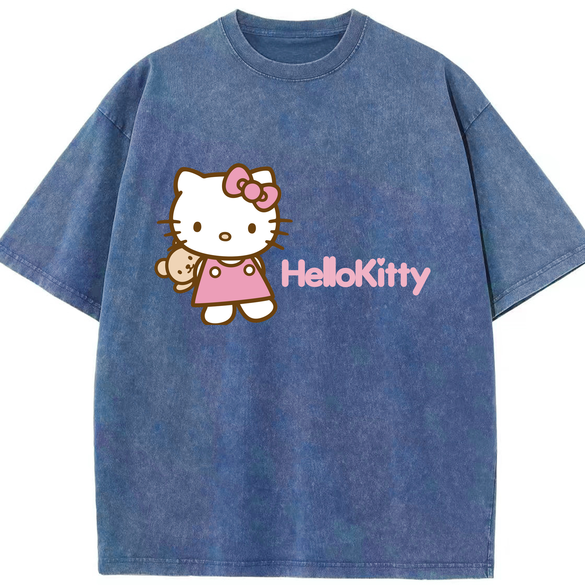 （画像用） Hello Kitty ハローキティ 綿100% ヴィンテージ風 半袖Tシャツ（フロントプリント）