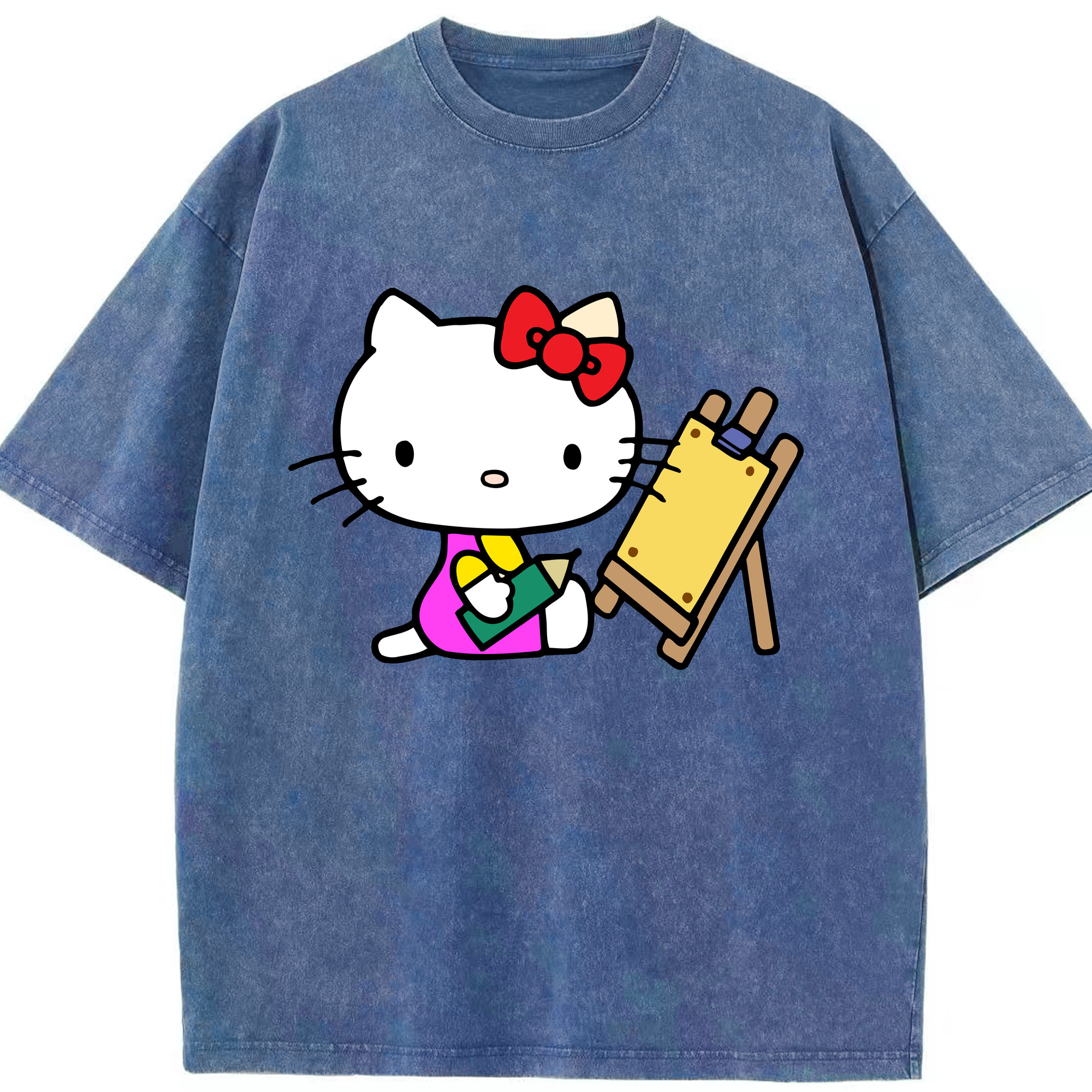 （画像用） Hello Kitty ハローキティ 綿100% ヴィンテージ風 半袖Tシャツ（フロントプリント）