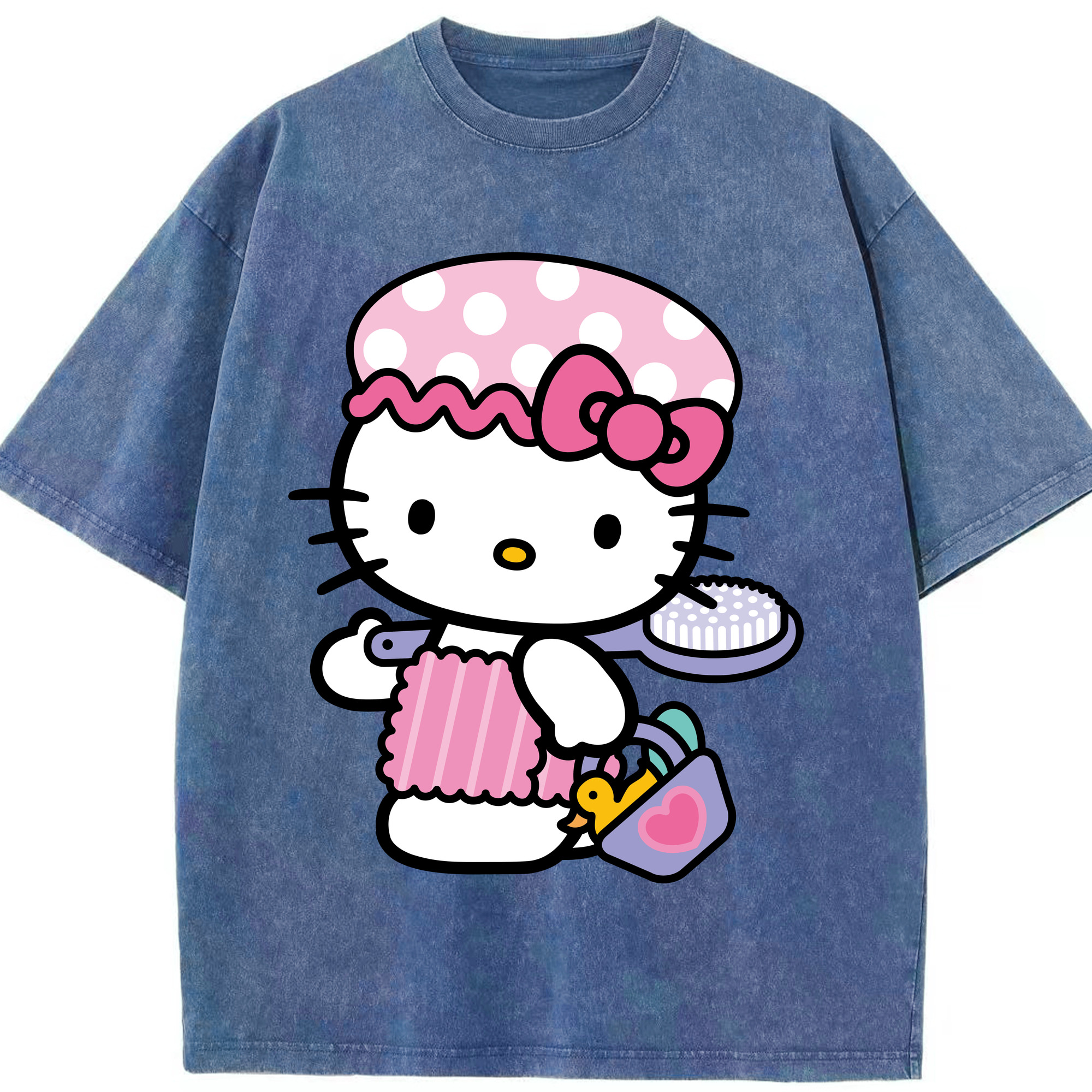 （画像用） Hello Kitty ハローキティ 綿100% ヴィンテージ風 半袖Tシャツ（フロントプリント）