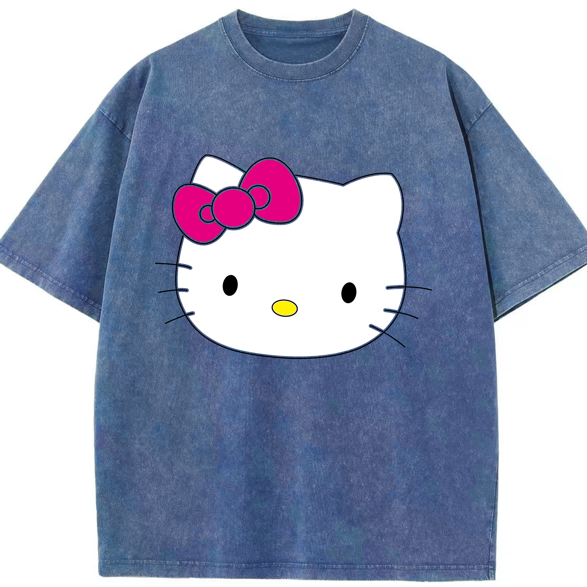 （画像用） Hello Kitty ハローキティ 綿100% ヴィンテージ風 半袖Tシャツ（フロントプリント）