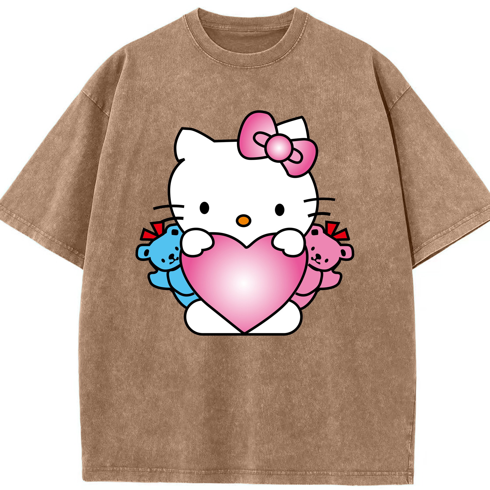 （画像用） Hello Kitty ハローキティ 綿100% ヴィンテージ風 半袖Tシャツ（フロントプリント）