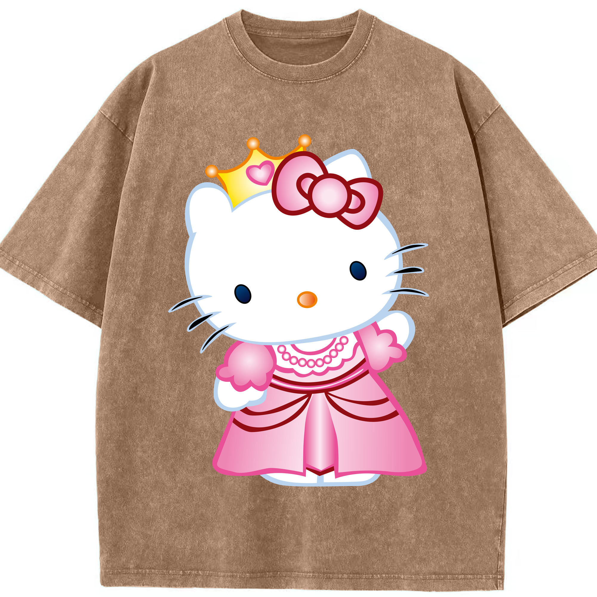 （画像用） Hello Kitty ハローキティ 綿100% ヴィンテージ風 半袖Tシャツ（フロントプリント）