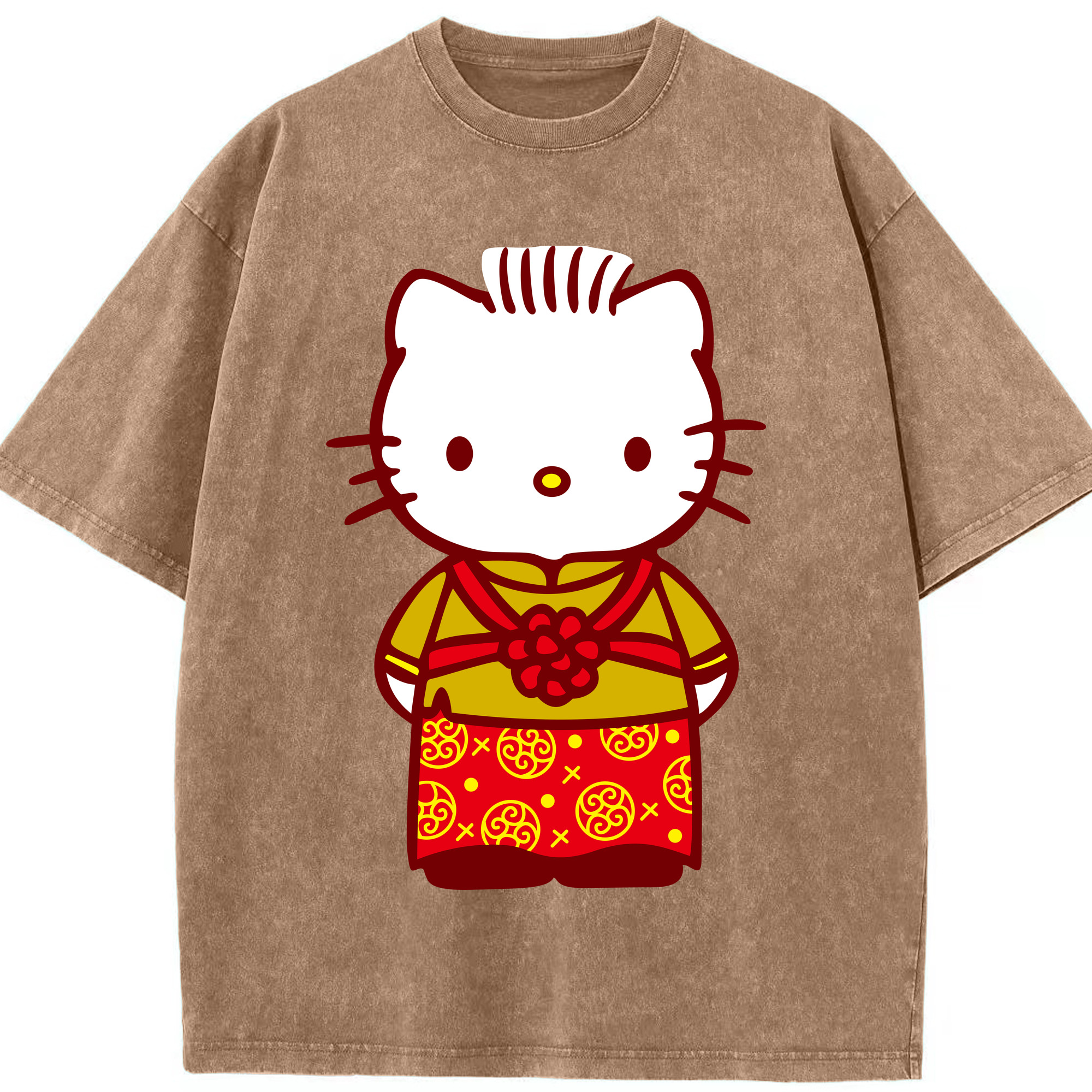 （画像用） Hello Kitty ハローキティ 綿100% ヴィンテージ風 半袖Tシャツ（フロントプリント）